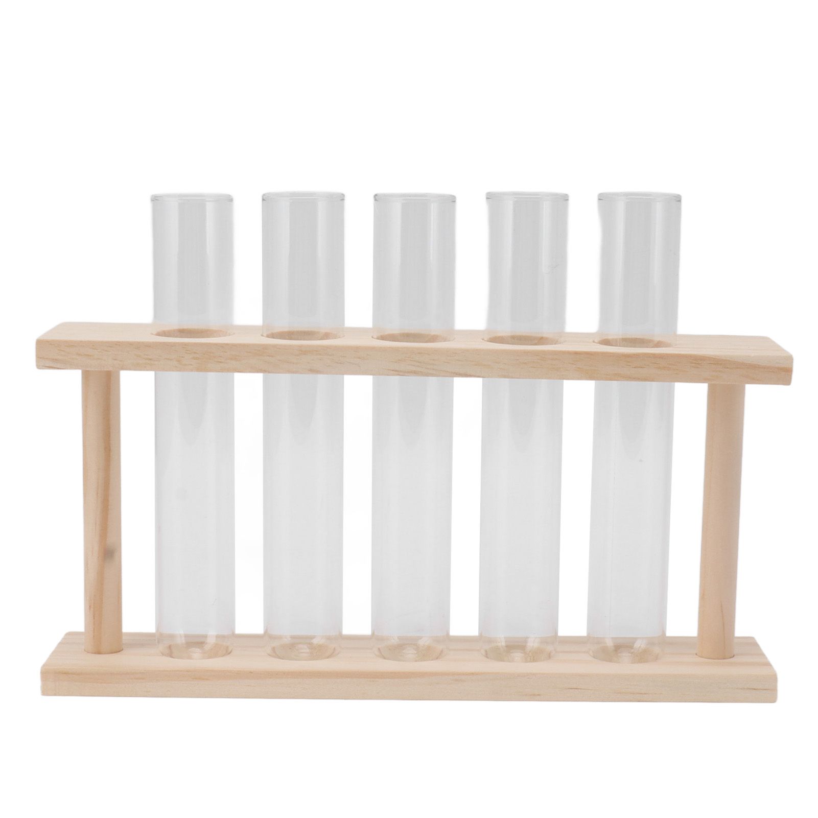 5 Test Tube Plant Terrarium Transparent Observe Growth State Plant Terrarium with Wooden Stand Water Plant Holder - Image 2