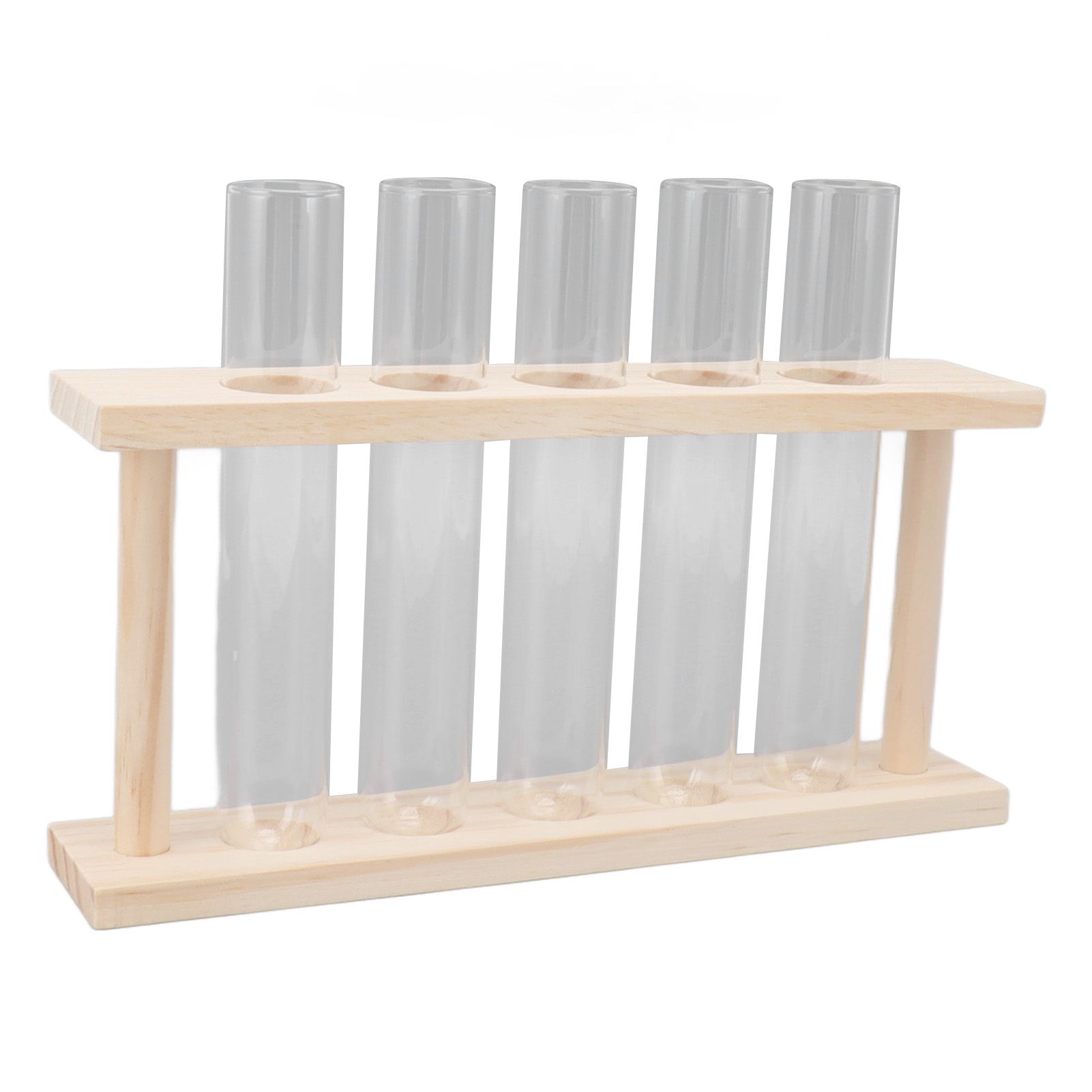 5 Test Tube Plant Terrarium Transparent Observe Growth State Plant Terrarium with Wooden Stand Water Plant Holder - Image 3