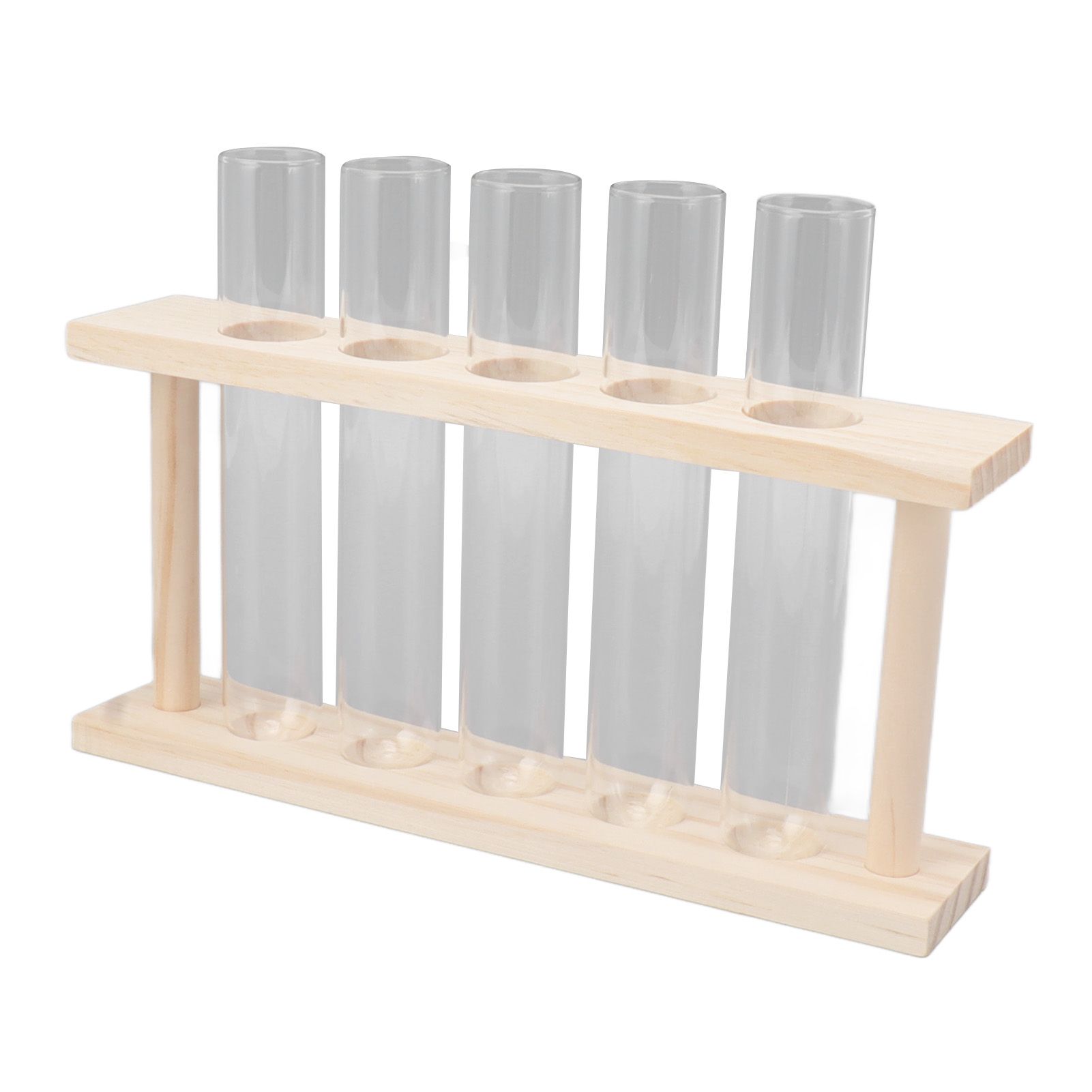 5 Test Tube Plant Terrarium Transparent Observe Growth State Plant Terrarium with Wooden Stand Water Plant Holder - Image 4