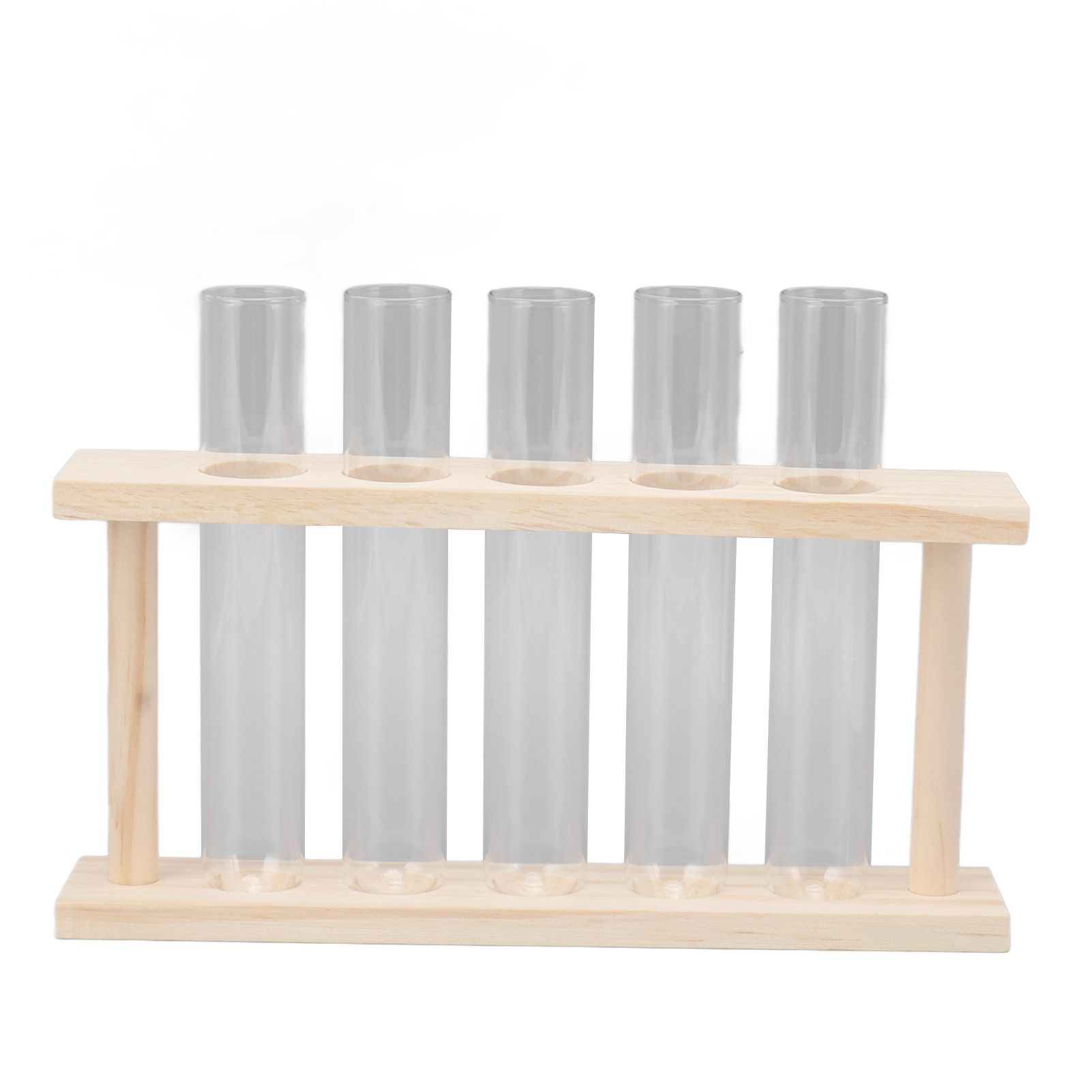 5 Test Tube Plant Terrarium Transparent Observe Growth State Plant Terrarium with Wooden Stand Water Plant Holder - Image 5
