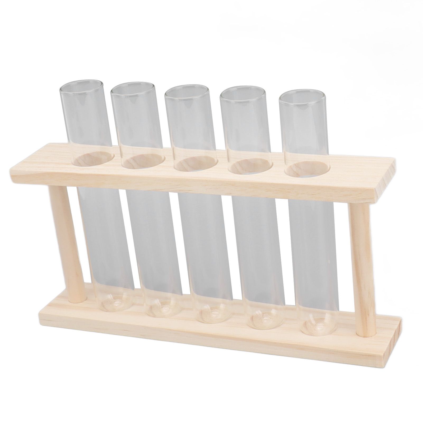 5 Test Tube Plant Terrarium Transparent Observe Growth State Plant Terrarium with Wooden Stand Water Plant Holder - Image 6