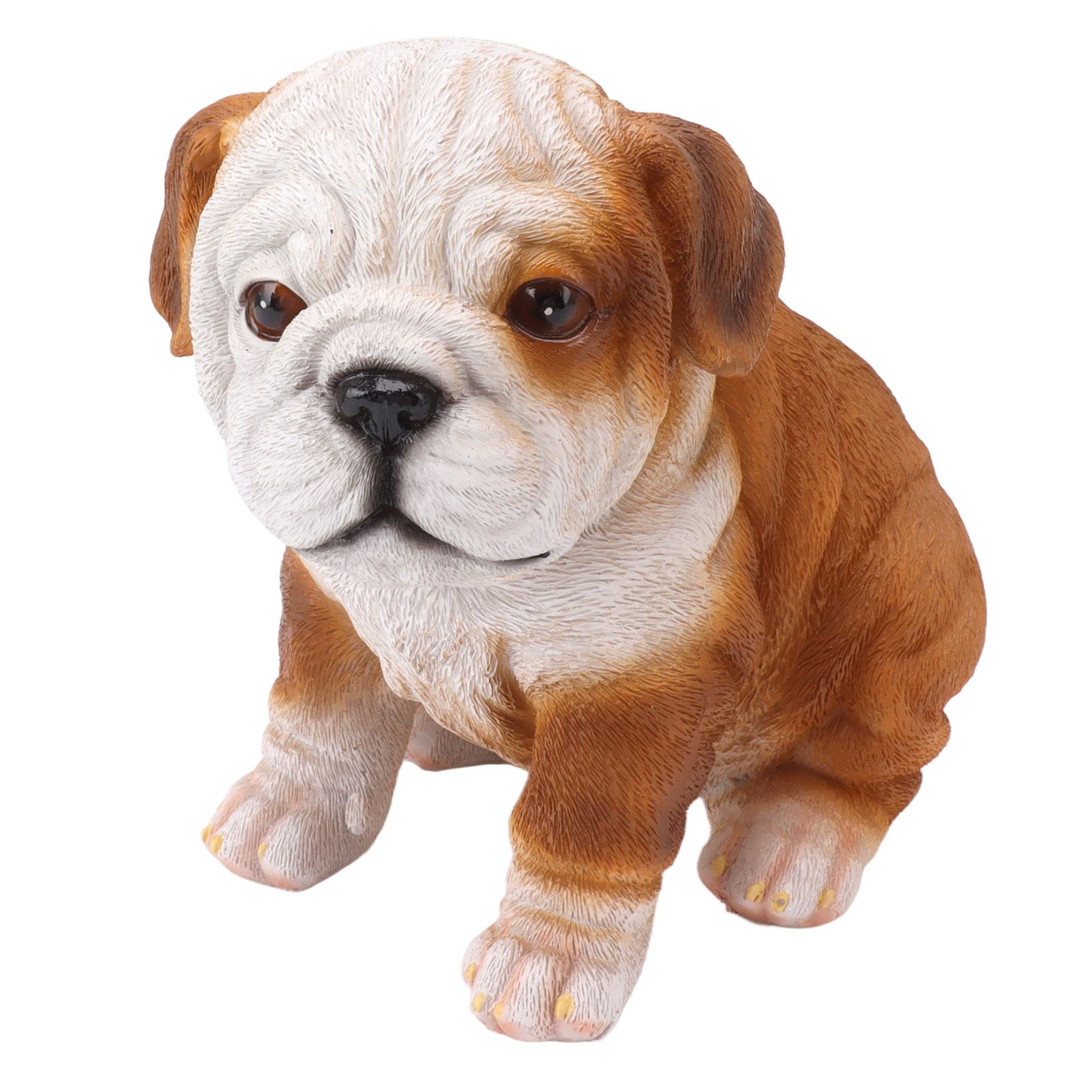 English Bulldog Puppy Statue Lifelike Resin Bulldog Sculpture for Garden Lawn Porch Decoration Sitting Bulldog - Image 1