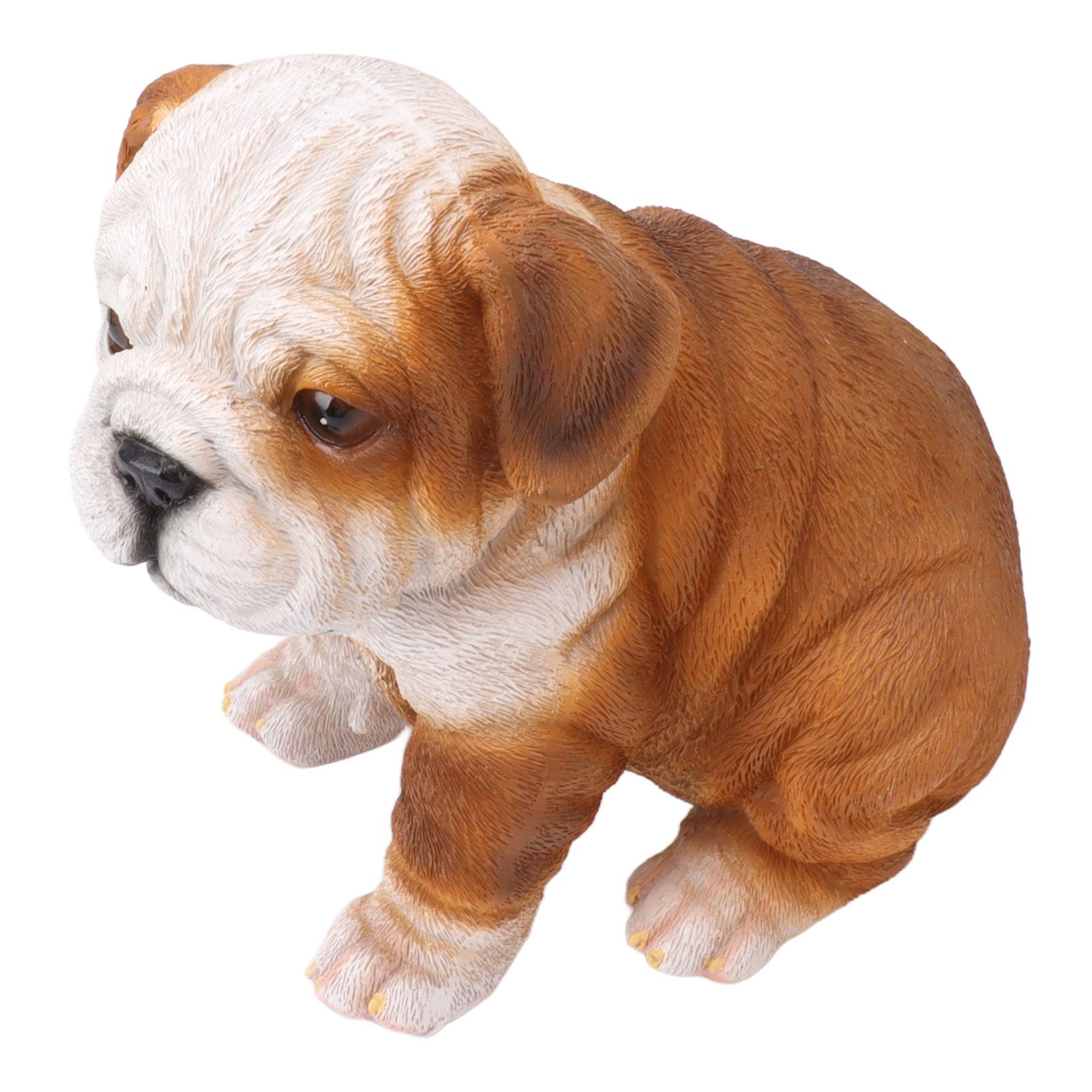 English Bulldog Puppy Statue Lifelike Resin Bulldog Sculpture for Garden Lawn Porch Decoration Sitting Bulldog - Image 2