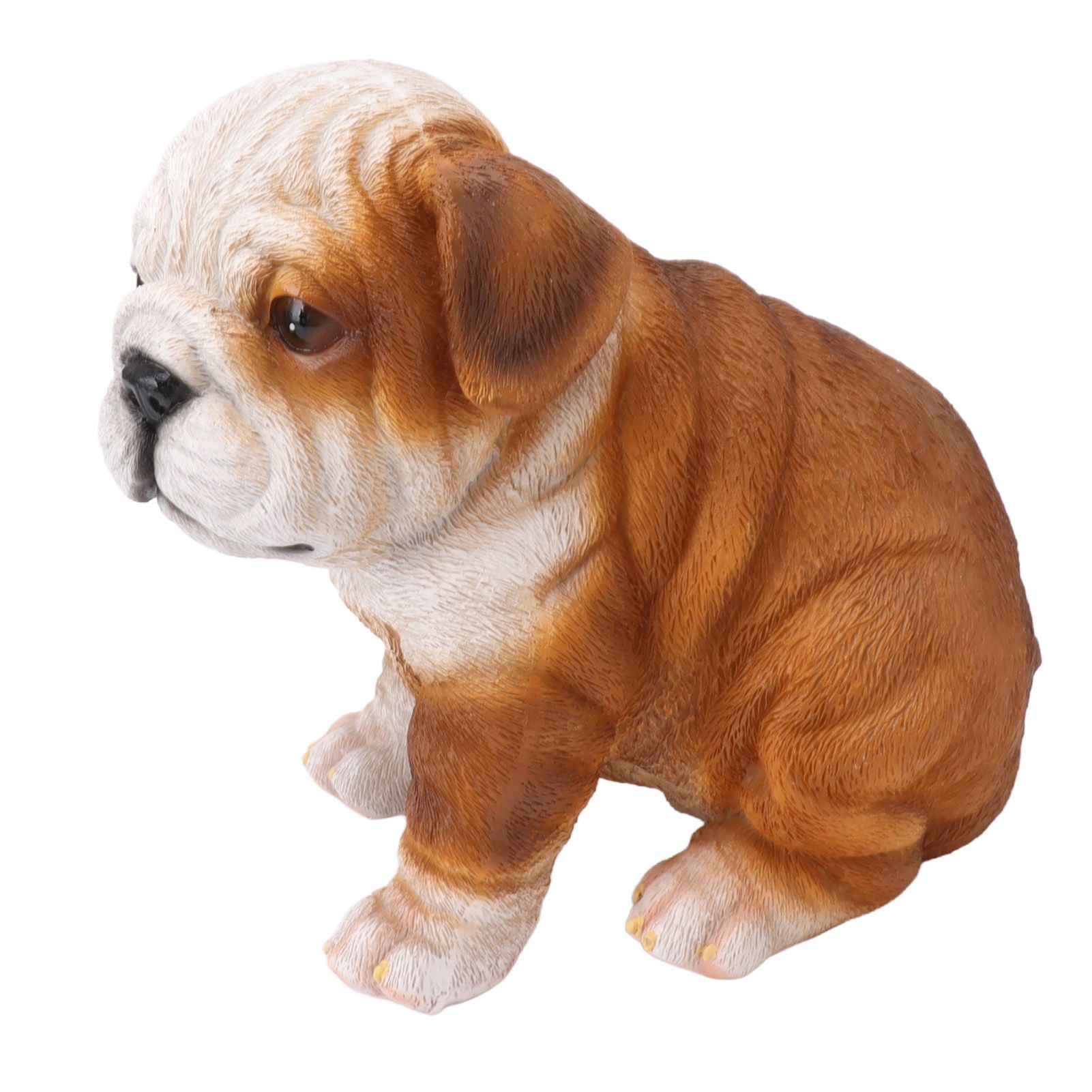 English Bulldog Puppy Statue Lifelike Resin Bulldog Sculpture for Garden Lawn Porch Decoration Sitting Bulldog - Image 3