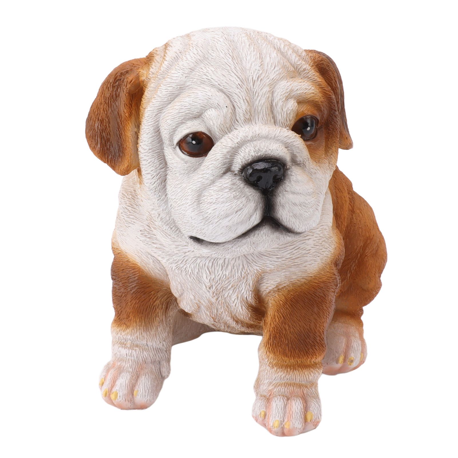 English Bulldog Puppy Statue Lifelike Resin Bulldog Sculpture for Garden Lawn Porch Decoration Sitting Bulldog - Image 4