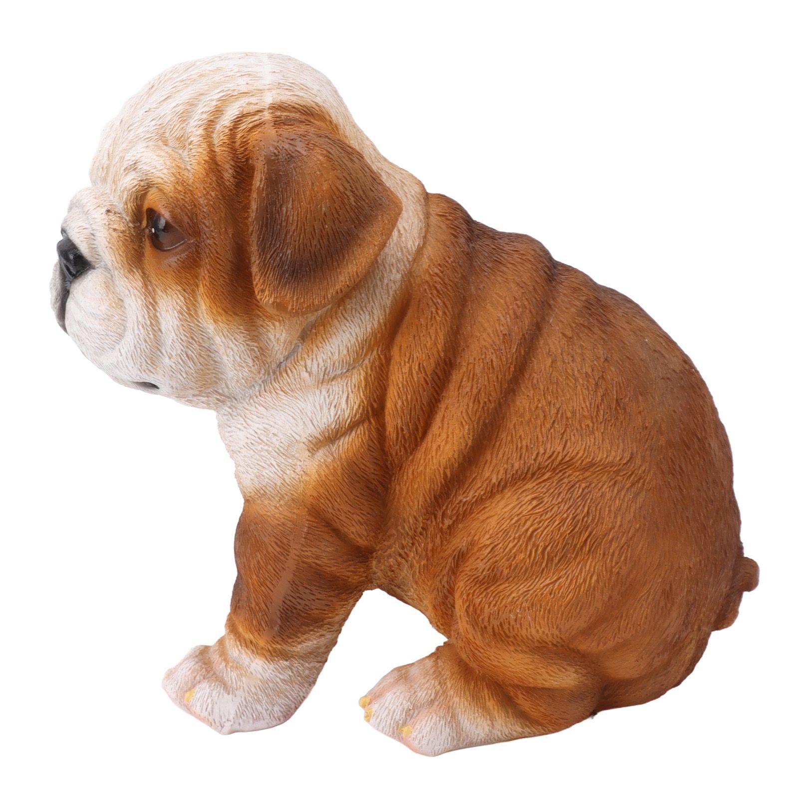 English Bulldog Puppy Statue Lifelike Resin Bulldog Sculpture for Garden Lawn Porch Decoration Sitting Bulldog - Image 6