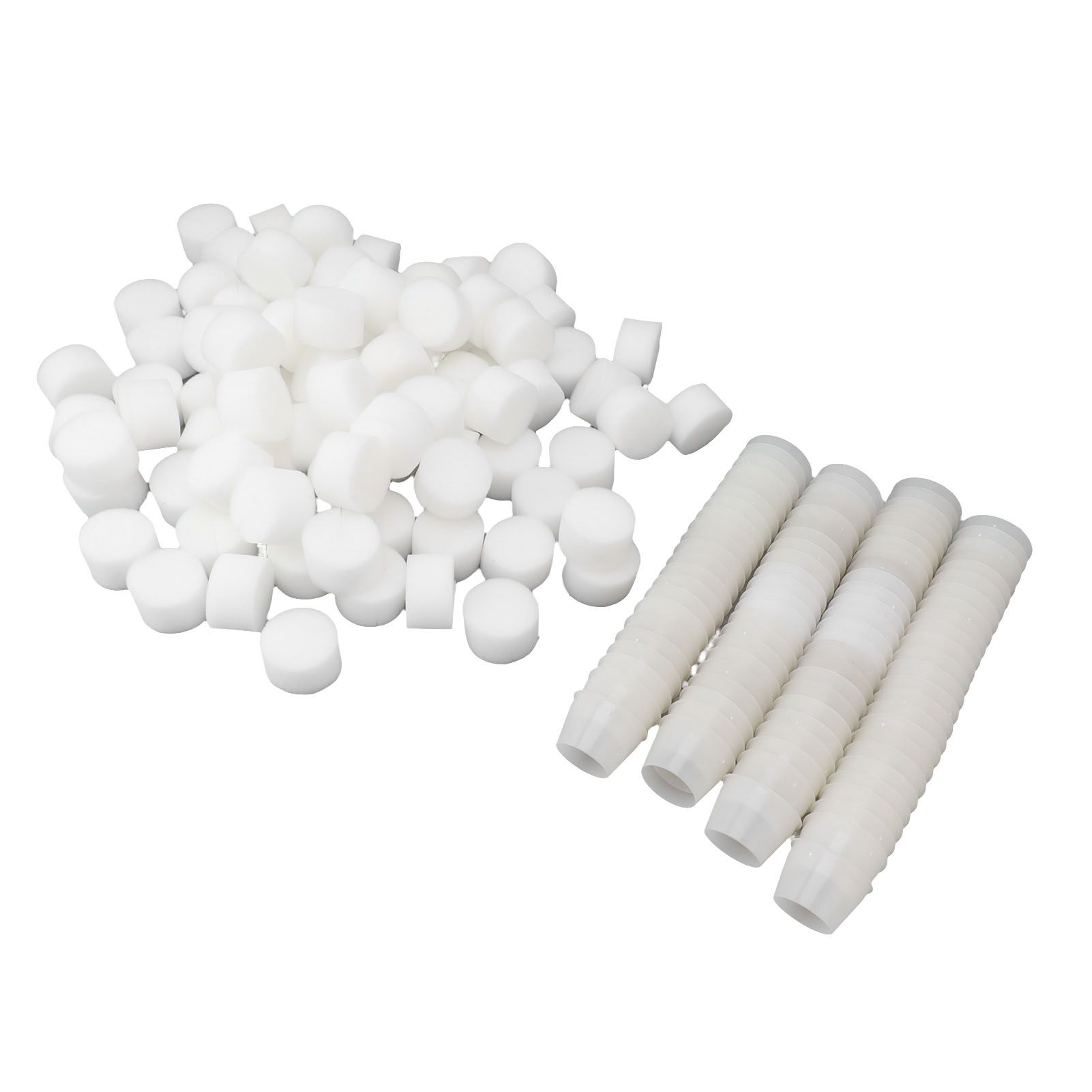 100PCS Net Cups with 100PCS Sponges Plastic Breathable Bottomless Garden Plant Net Pot Bucket Basket for Hydroponics White - Image 2