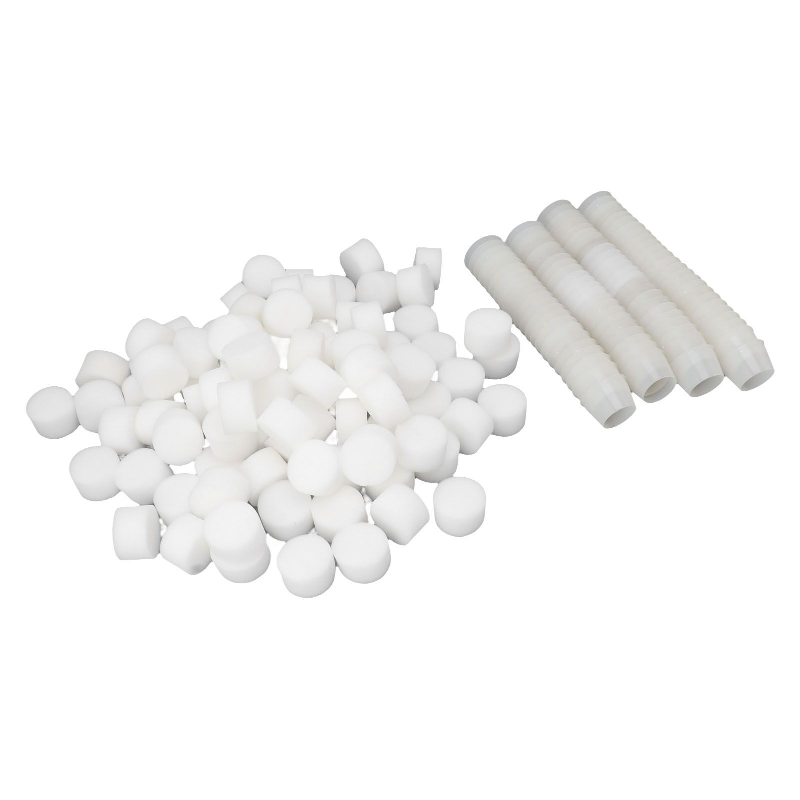 100PCS Net Cups with 100PCS Sponges Plastic Breathable Bottomless Garden Plant Net Pot Bucket Basket for Hydroponics White - Image 3