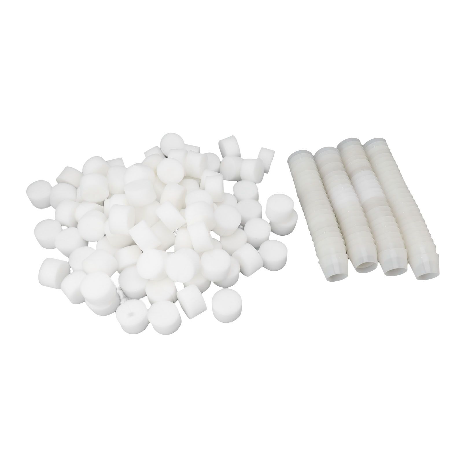 100PCS Net Cups with 100PCS Sponges Plastic Breathable Bottomless Garden Plant Net Pot Bucket Basket for Hydroponics White - Image 4