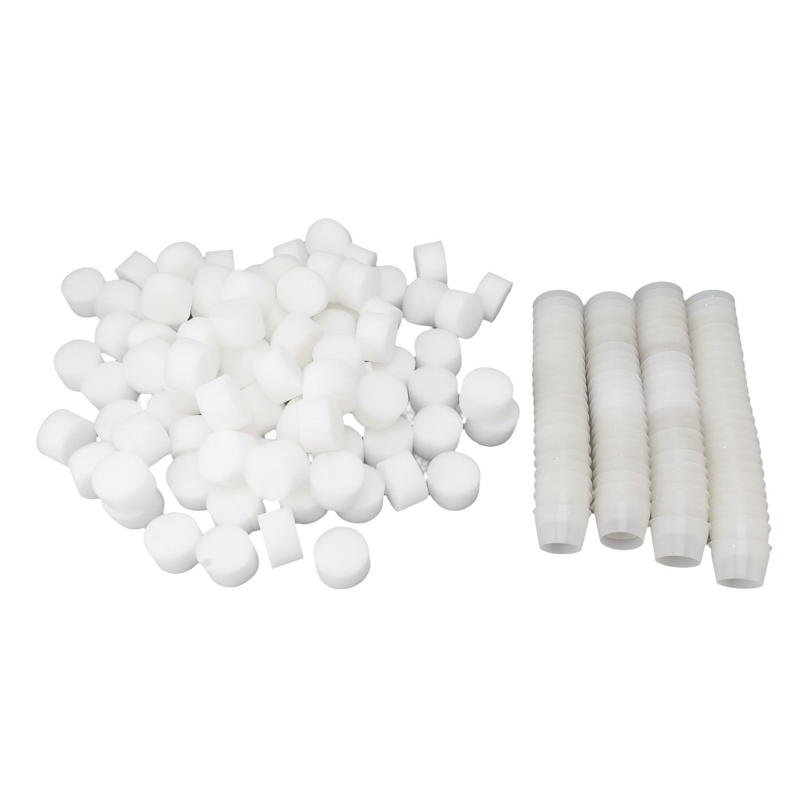 100PCS Net Cups with 100PCS Sponges Plastic Breathable Bottomless Garden Plant Net Pot Bucket Basket for Hydroponics White - Image 5