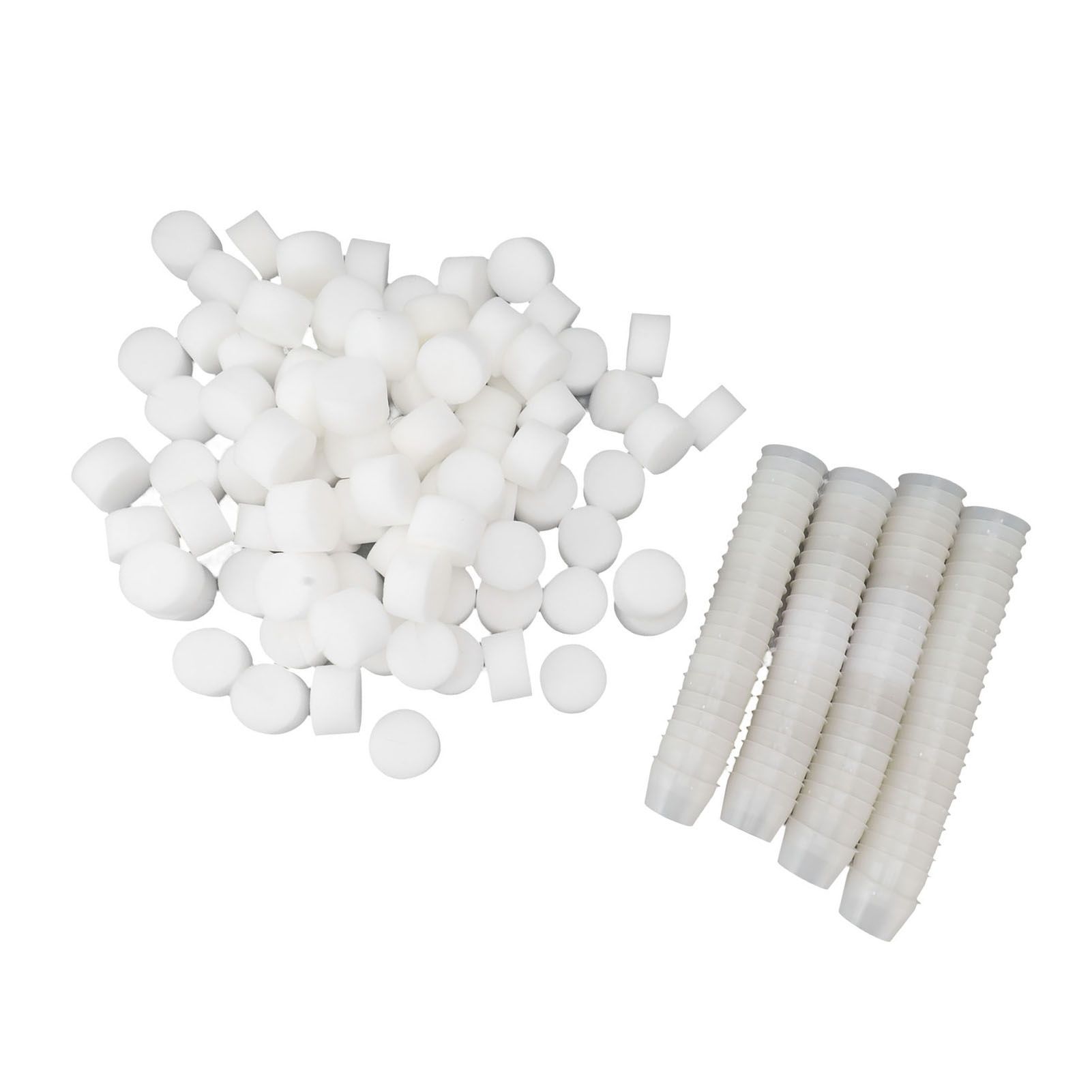 100PCS Net Cups with 100PCS Sponges Plastic Breathable Bottomless Garden Plant Net Pot Bucket Basket for Hydroponics White - Image 6