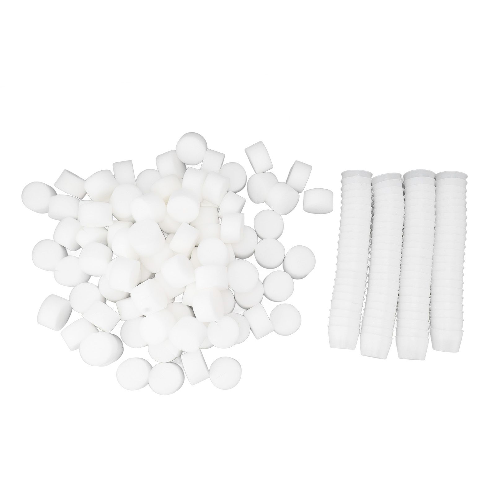 100 Set Hydroponic Grow Baskets Sponges Circular Planting Baskets Plant Growth Sponges White - Image 1