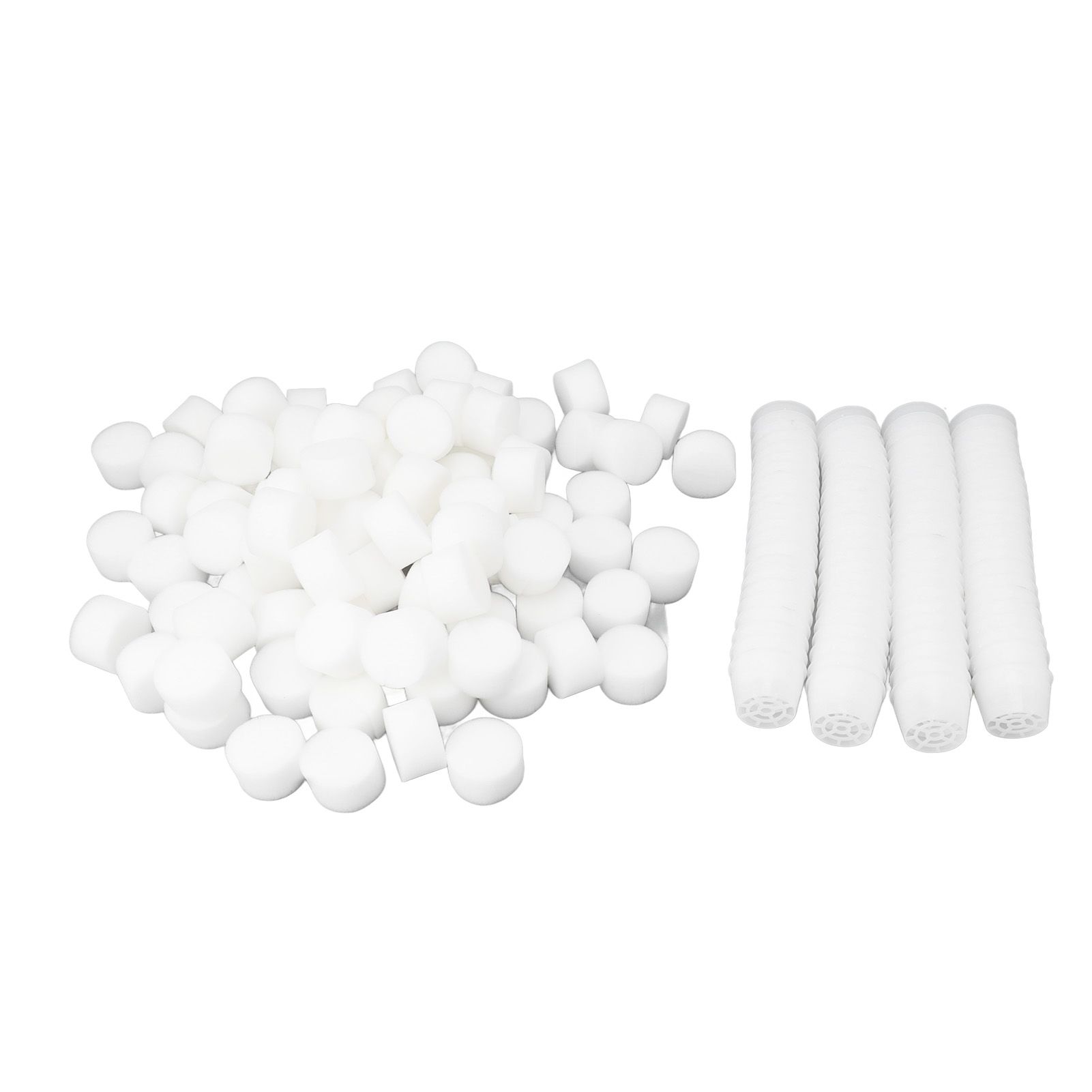 100 Set Hydroponic Grow Baskets Sponges Circular Planting Baskets Plant Growth Sponges White - Image 2
