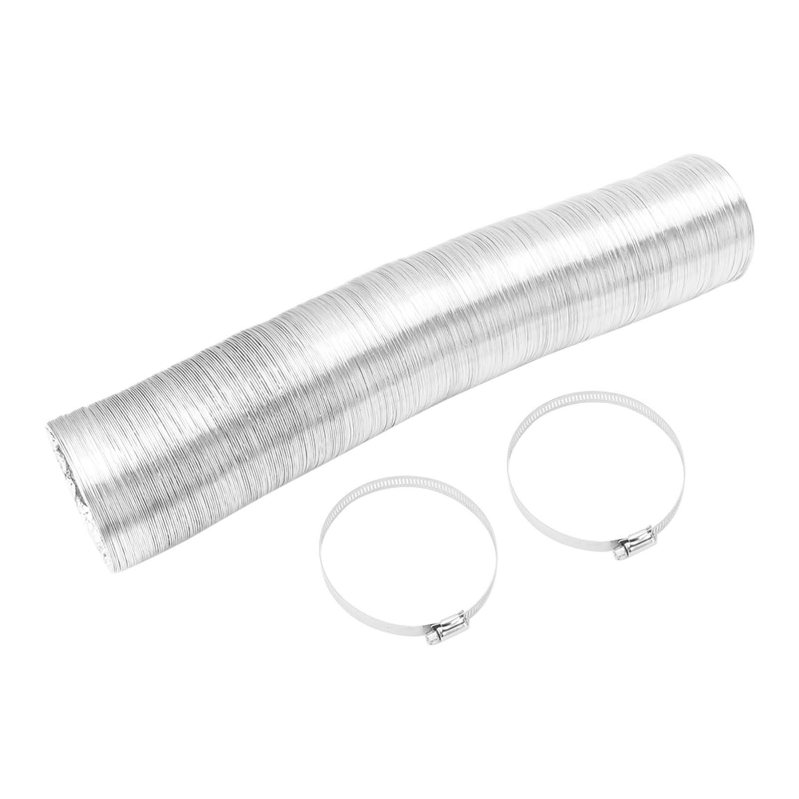 Vent Hose 4 Inch Flexible Double Sided Aluminum Foil Duct Ventilation Pipe 4 Layer Protection Leakage Proof Air Ducting 5m/196.9in - Image 1