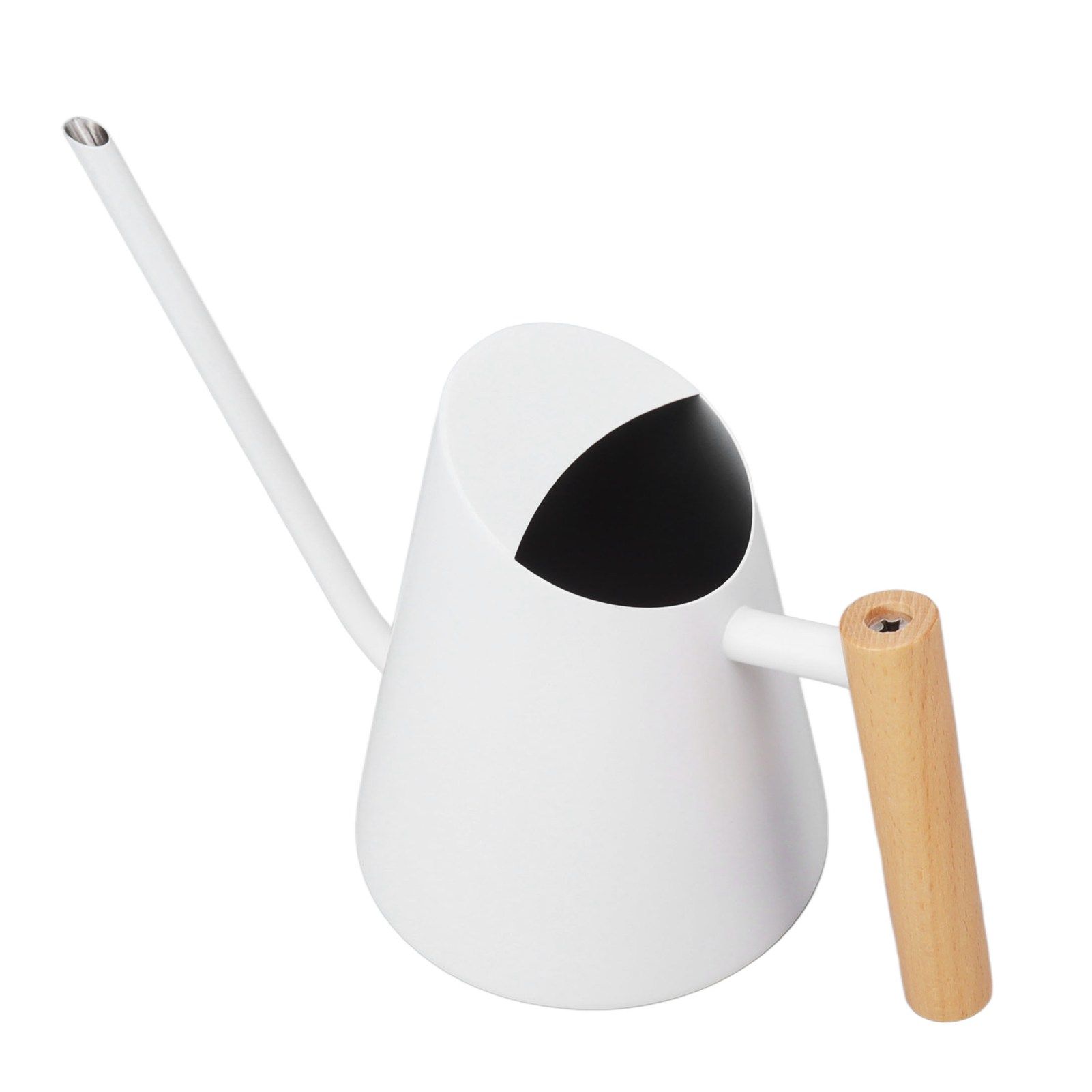 Watering Can with Long Spout Rustproof Stainless Steel Watering Pot with Wooden Handle for Garden Bonsai Indoor Outdoor White - Image 4
