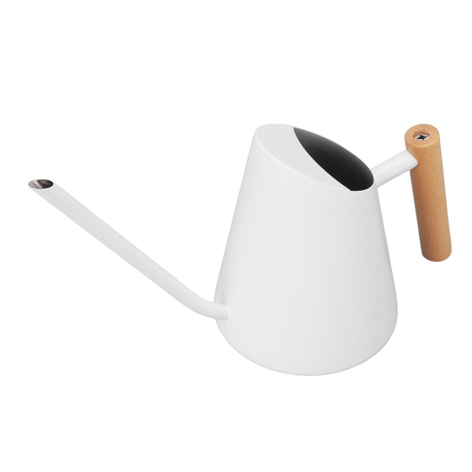 Watering Can with Long Spout Rustproof Stainless Steel Watering Pot with Wooden Handle for Garden Bonsai Indoor Outdoor White - Image 5