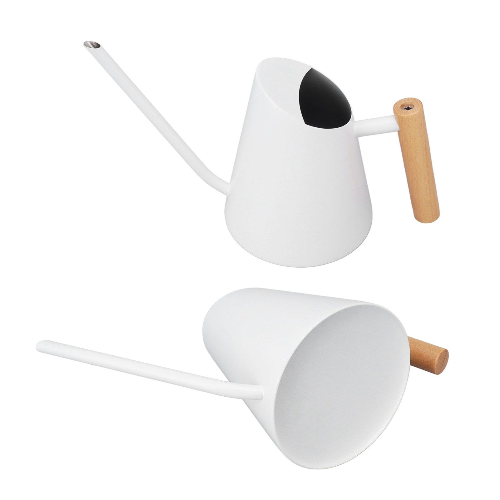 Watering Can with Long Spout Rustproof Stainless Steel Watering Pot with Wooden Handle for Garden Bonsai Indoor Outdoor White - Image 7