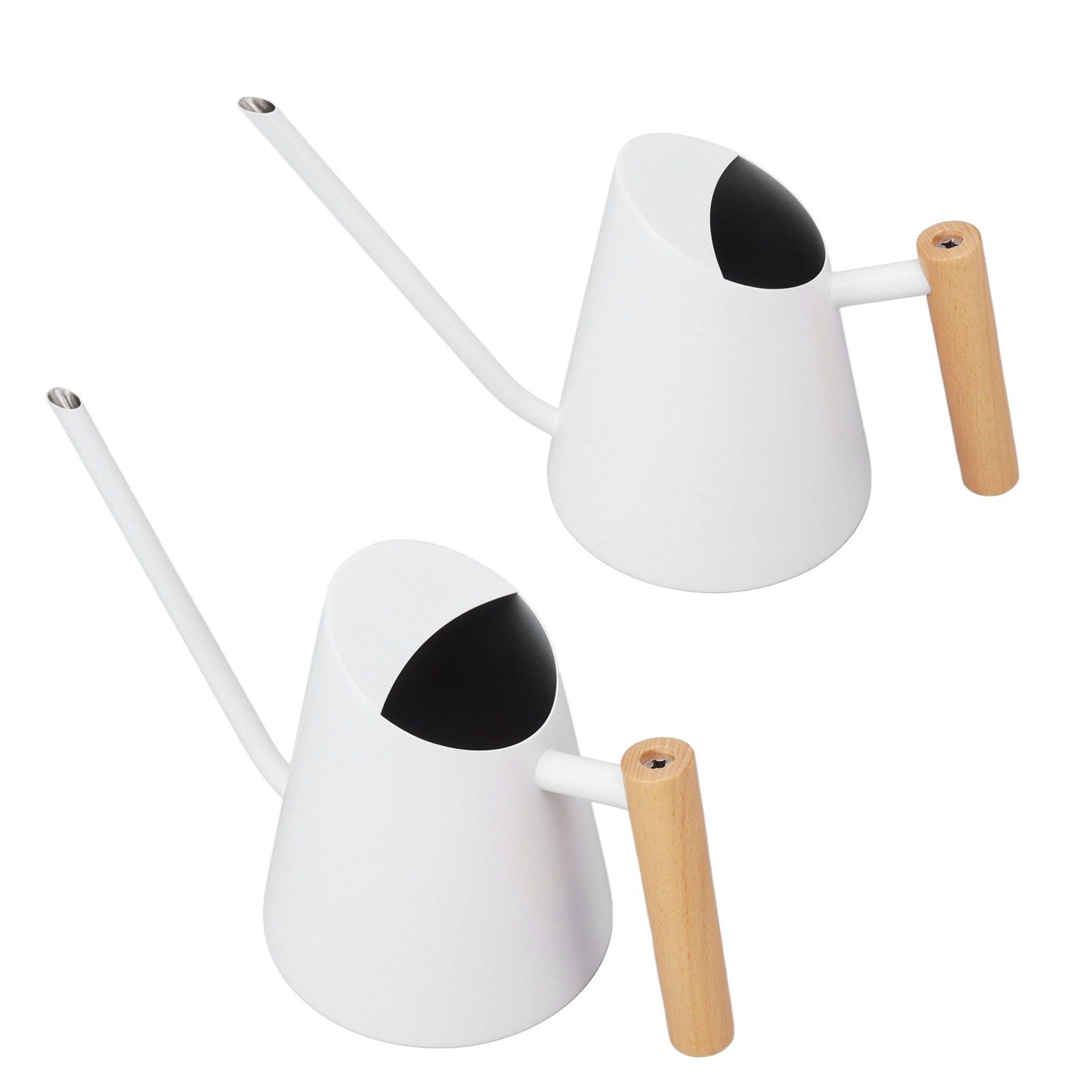 Watering Can with Long Spout Rustproof Stainless Steel Watering Pot with Wooden Handle for Garden Bonsai Indoor Outdoor White - Image 8