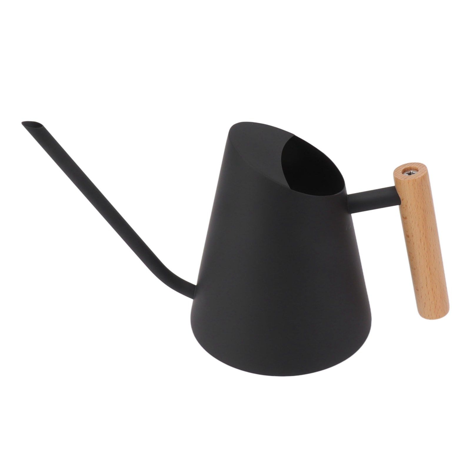 Watering Can with Long Spout Rustproof Stainless Steel Watering Pot with Wooden Handle for Garden Bonsai Indoor Outdoor Black - Image 3