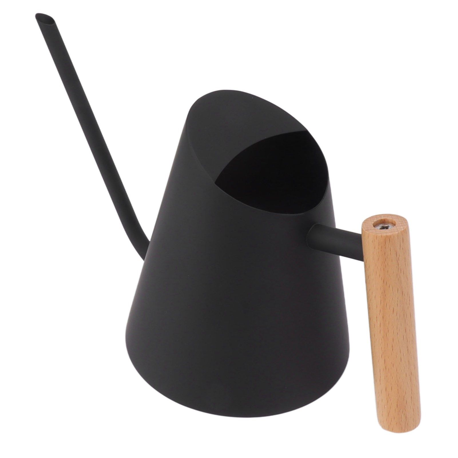 Watering Can with Long Spout Rustproof Stainless Steel Watering Pot with Wooden Handle for Garden Bonsai Indoor Outdoor Black - Image 4