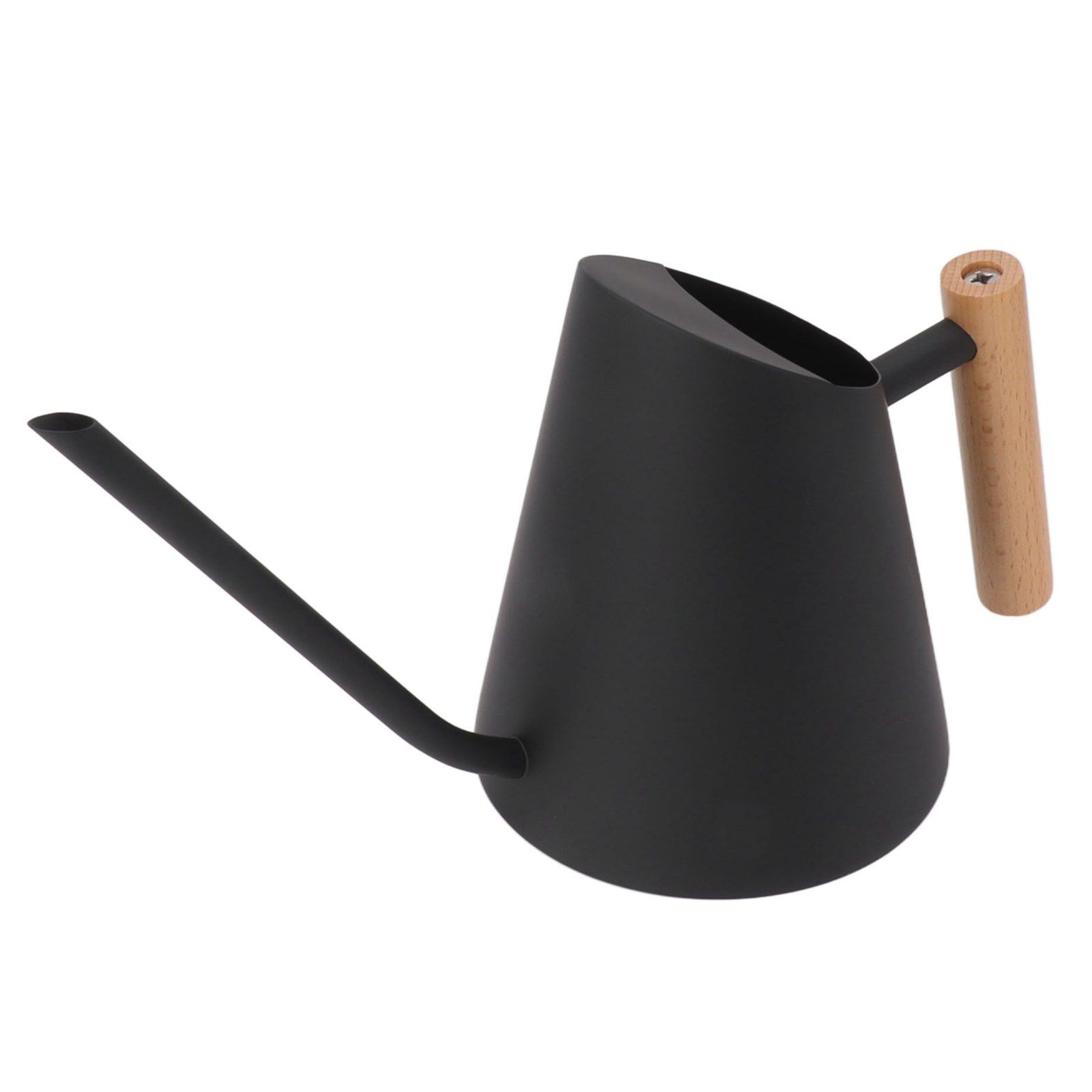 Watering Can with Long Spout Rustproof Stainless Steel Watering Pot with Wooden Handle for Garden Bonsai Indoor Outdoor Black - Image 5