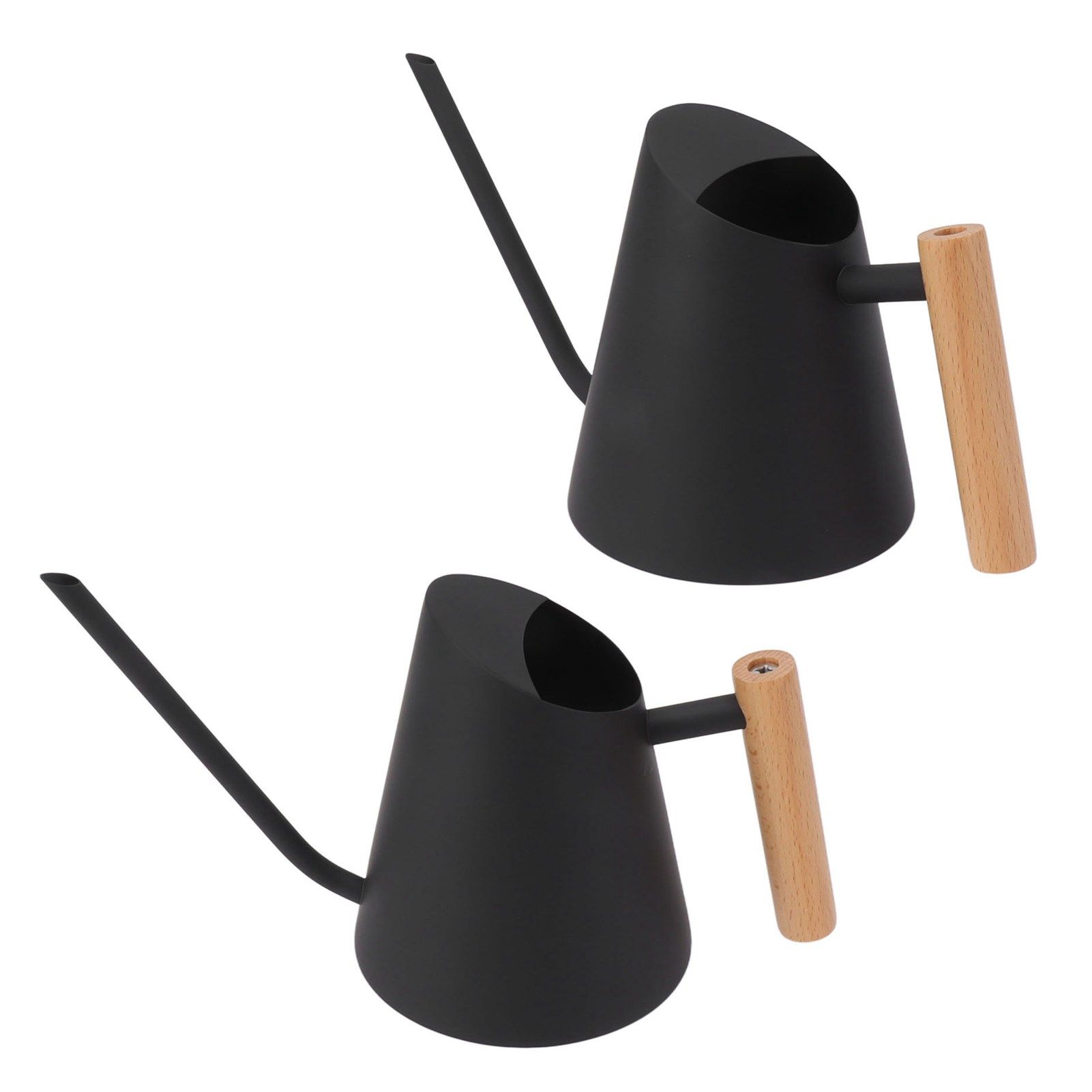 Watering Can with Long Spout Rustproof Stainless Steel Watering Pot with Wooden Handle for Garden Bonsai Indoor Outdoor Black - Image 6