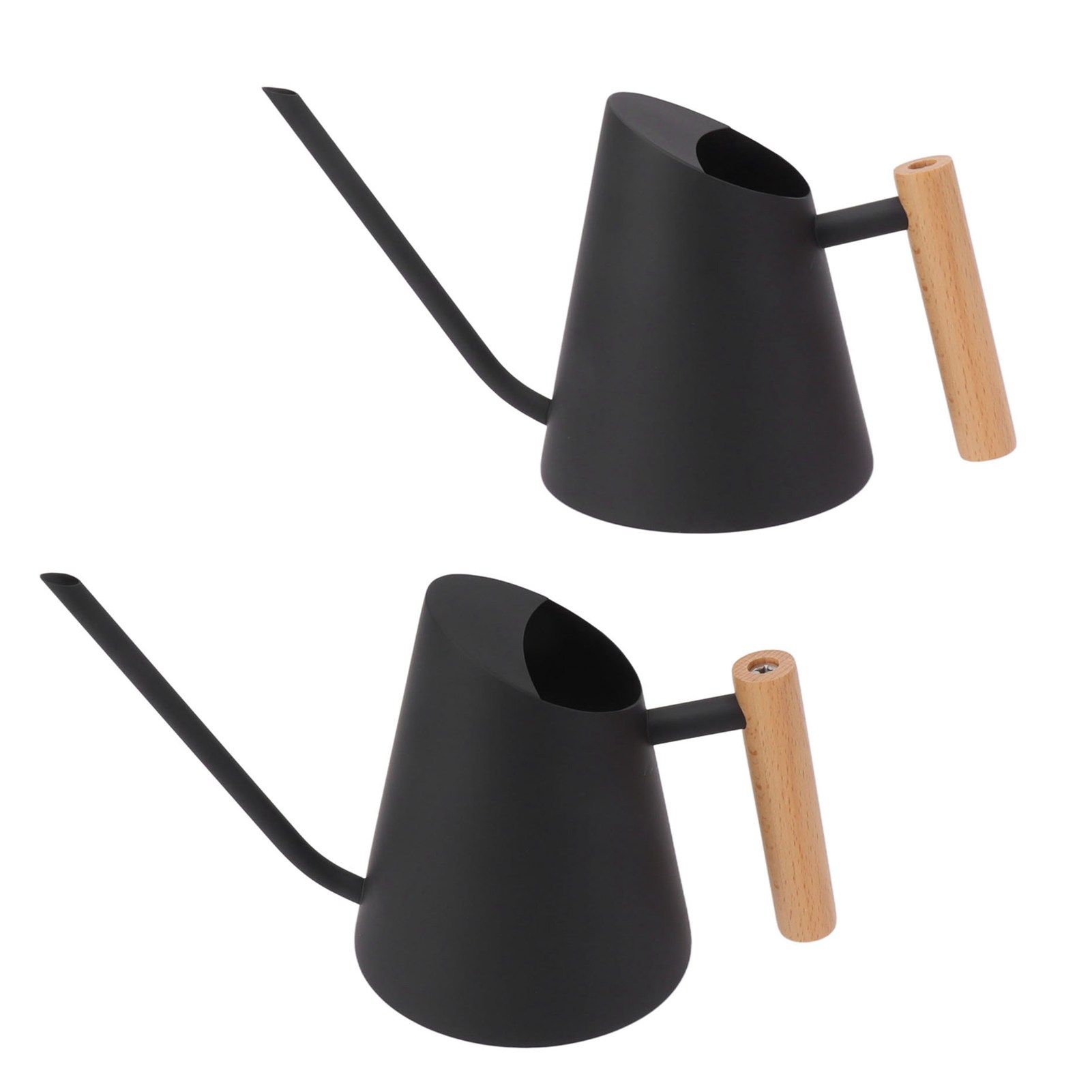 Watering Can with Long Spout Rustproof Stainless Steel Watering Pot with Wooden Handle for Garden Bonsai Indoor Outdoor Black - Image 8