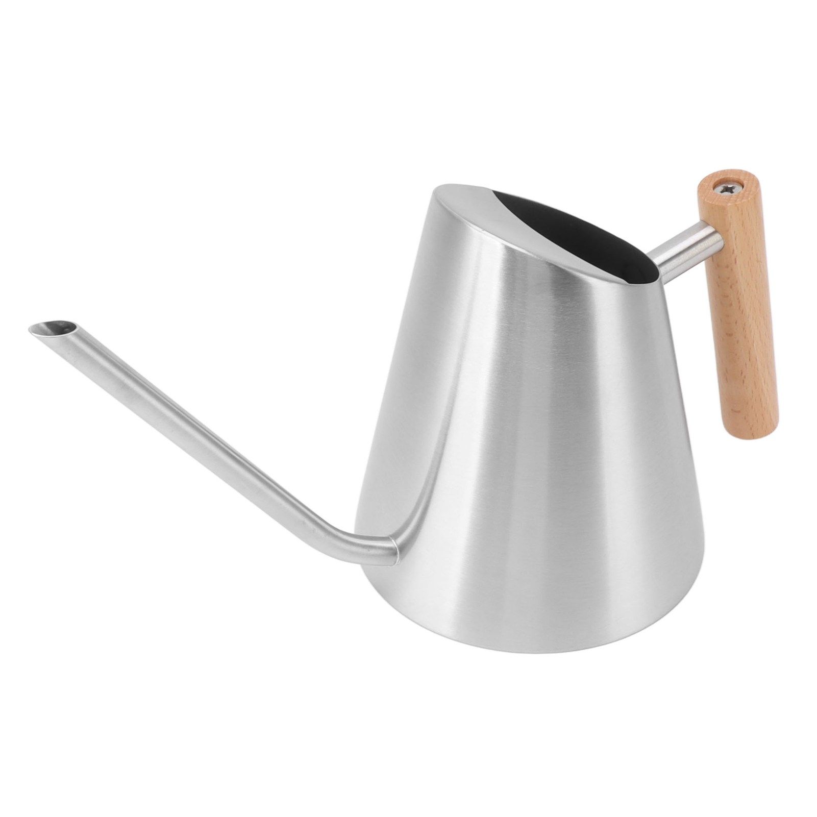Watering Can with Long Spout Rustproof Stainless Steel Watering Pot with Wooden Handle for Garden Bonsai Indoor Outdoor Silver - Image 5