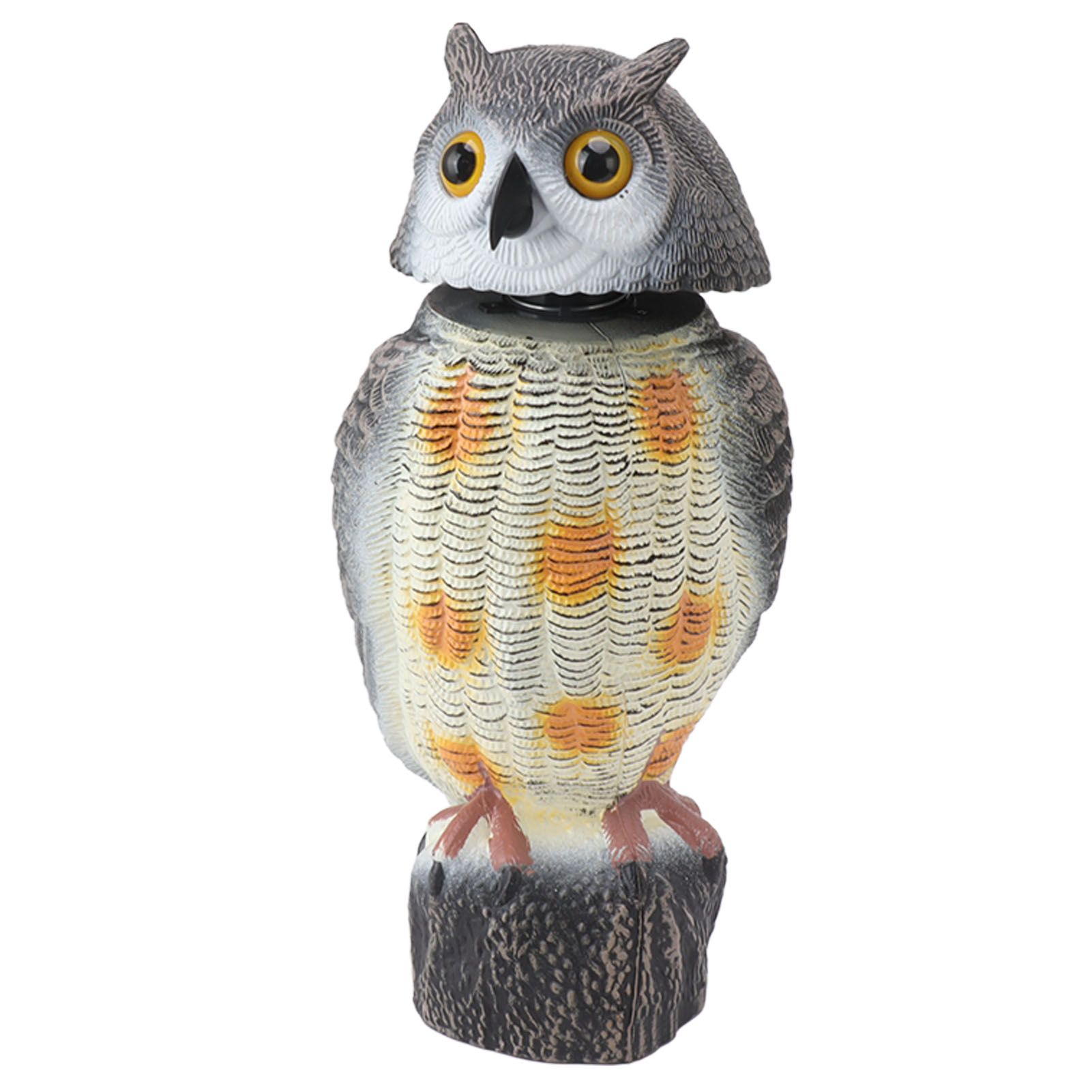 Fake Owl Statue Plastic Owl Bird Deterrents Scarecrow Owl Decoy with Shaking Head Bird Repel for Outdoor Garden Yard - Image 1
