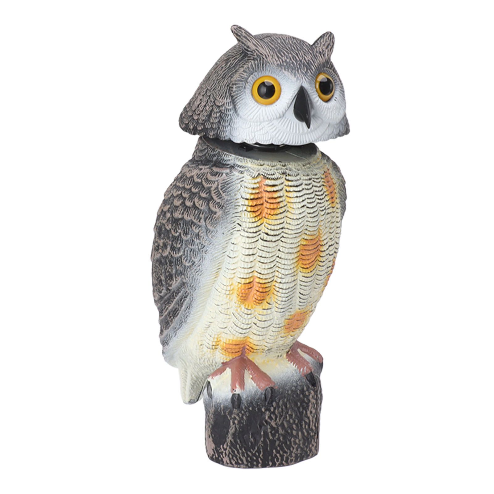 Fake Owl Statue Plastic Owl Bird Deterrents Scarecrow Owl Decoy with Shaking Head Bird Repel for Outdoor Garden Yard - Image 3