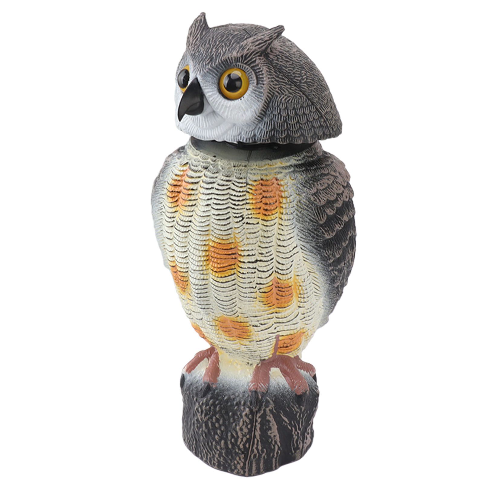 Fake Owl Statue Plastic Owl Bird Deterrents Scarecrow Owl Decoy with Shaking Head Bird Repel for Outdoor Garden Yard - Image 4