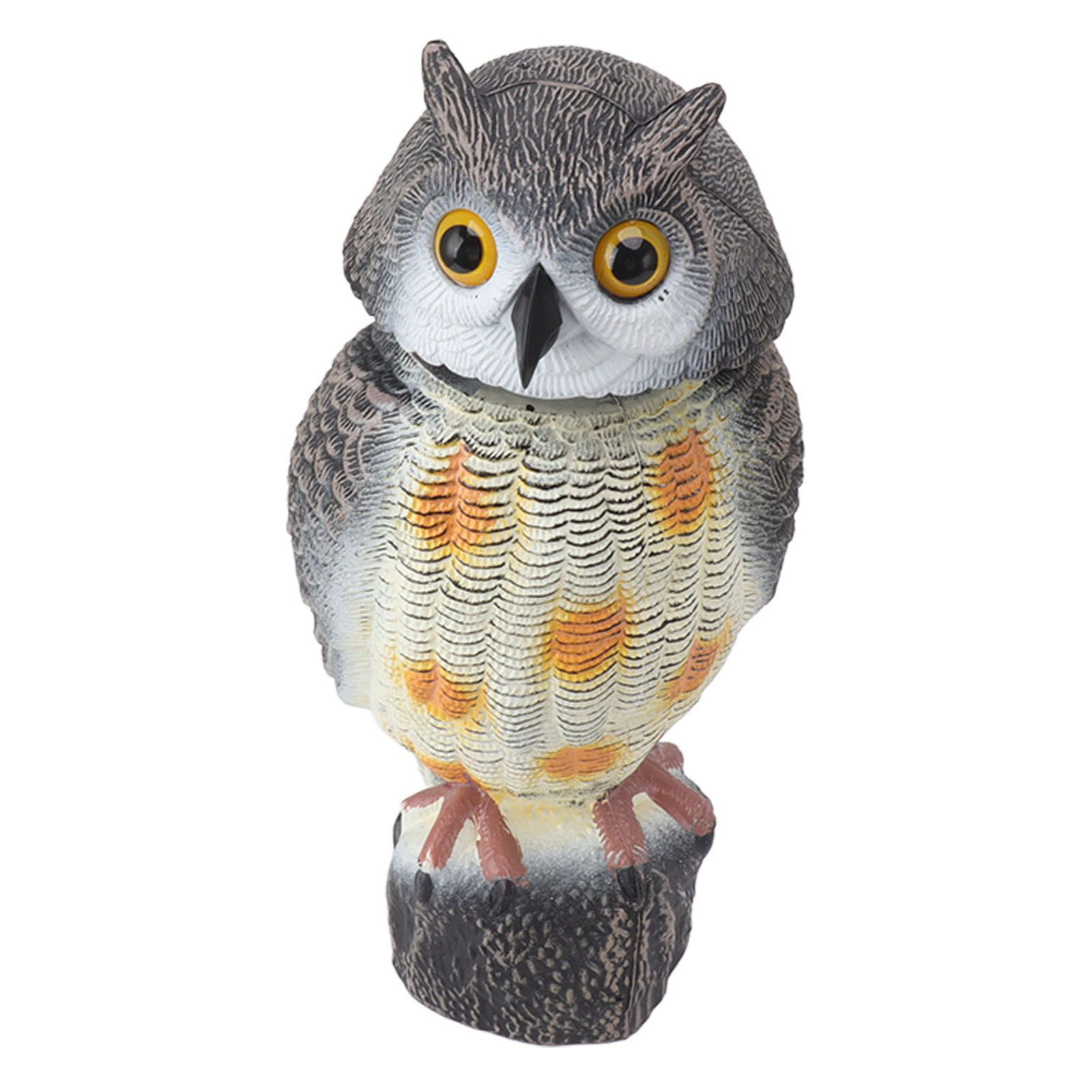 Fake Owl Statue Plastic Owl Bird Deterrents Scarecrow Owl Decoy with Shaking Head Bird Repel for Outdoor Garden Yard - Image 5