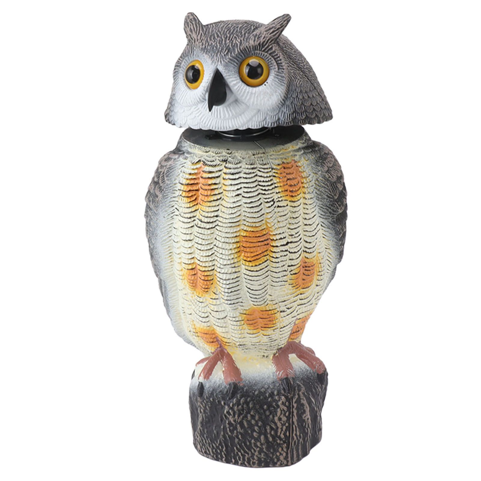 Fake Owl Statue Plastic Owl Bird Deterrents Scarecrow Owl Decoy with Shaking Head Bird Repel for Outdoor Garden Yard - Image 6
