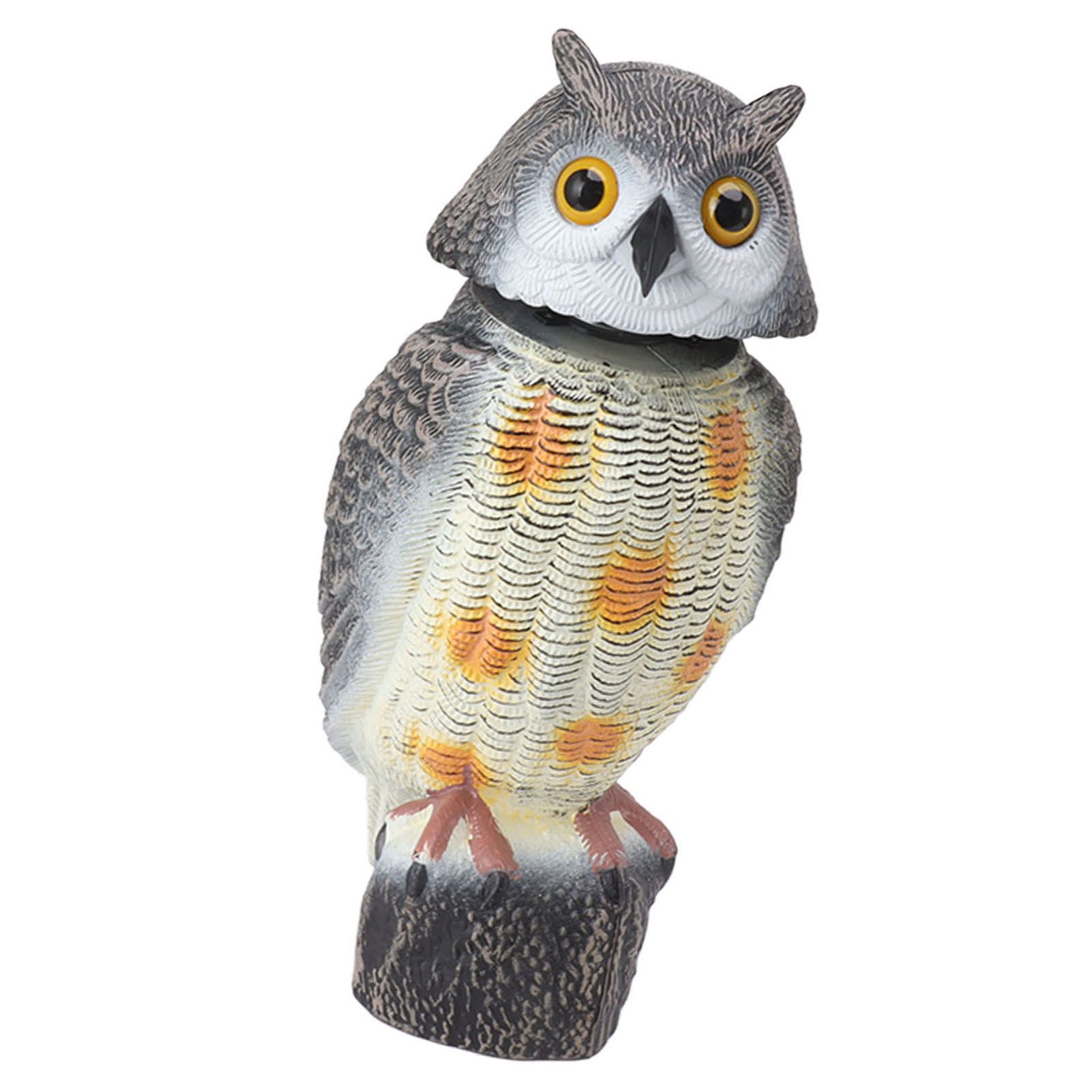 Fake Owl Statue Plastic Owl Bird Deterrents Scarecrow Owl Decoy with Shaking Head Bird Repel for Outdoor Garden Yard - Image 7