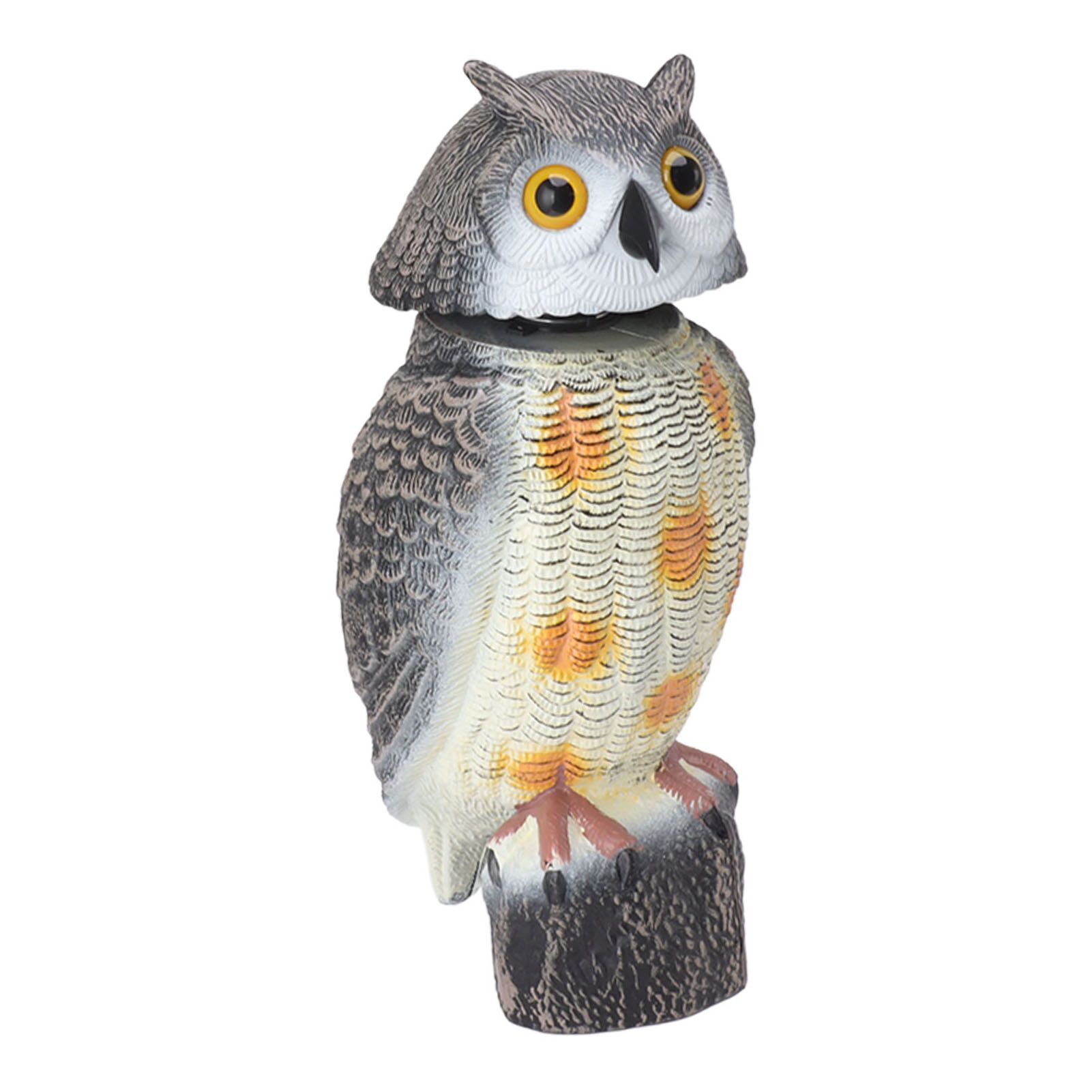 Fake Owl Statue Plastic Owl Bird Deterrents Scarecrow Owl Decoy with Shaking Head Bird Repel for Outdoor Garden Yard - Image 8
