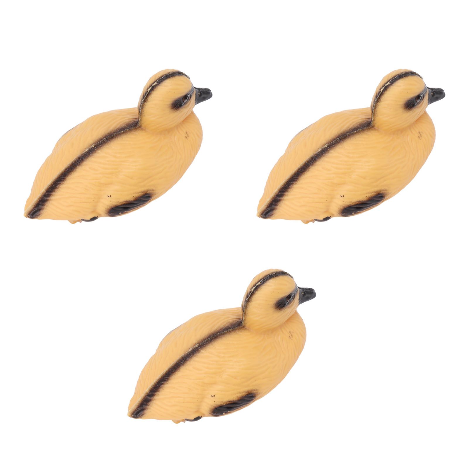 3Pcs Floating Yellow Duckling Realistic Plastic Duck Fish Pond Ornament for Garden Swimming Pool Fishing Pond Water Decoration B Style 12.5x6.5cm - Image 2