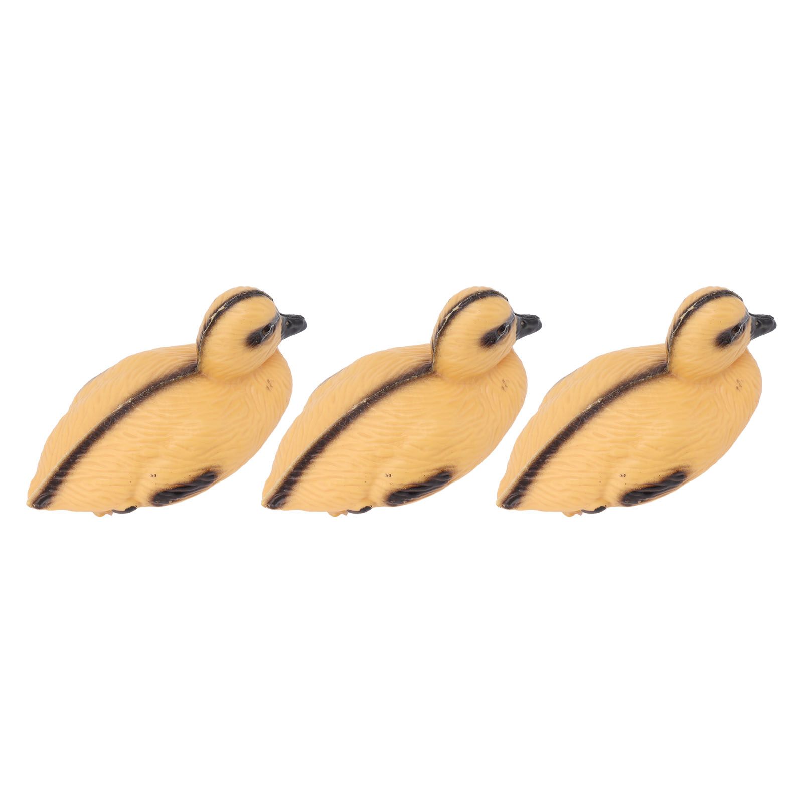 3Pcs Floating Yellow Duckling Realistic Plastic Duck Fish Pond Ornament for Garden Swimming Pool Fishing Pond Water Decoration B Style 12.5x6.5cm - Image 4