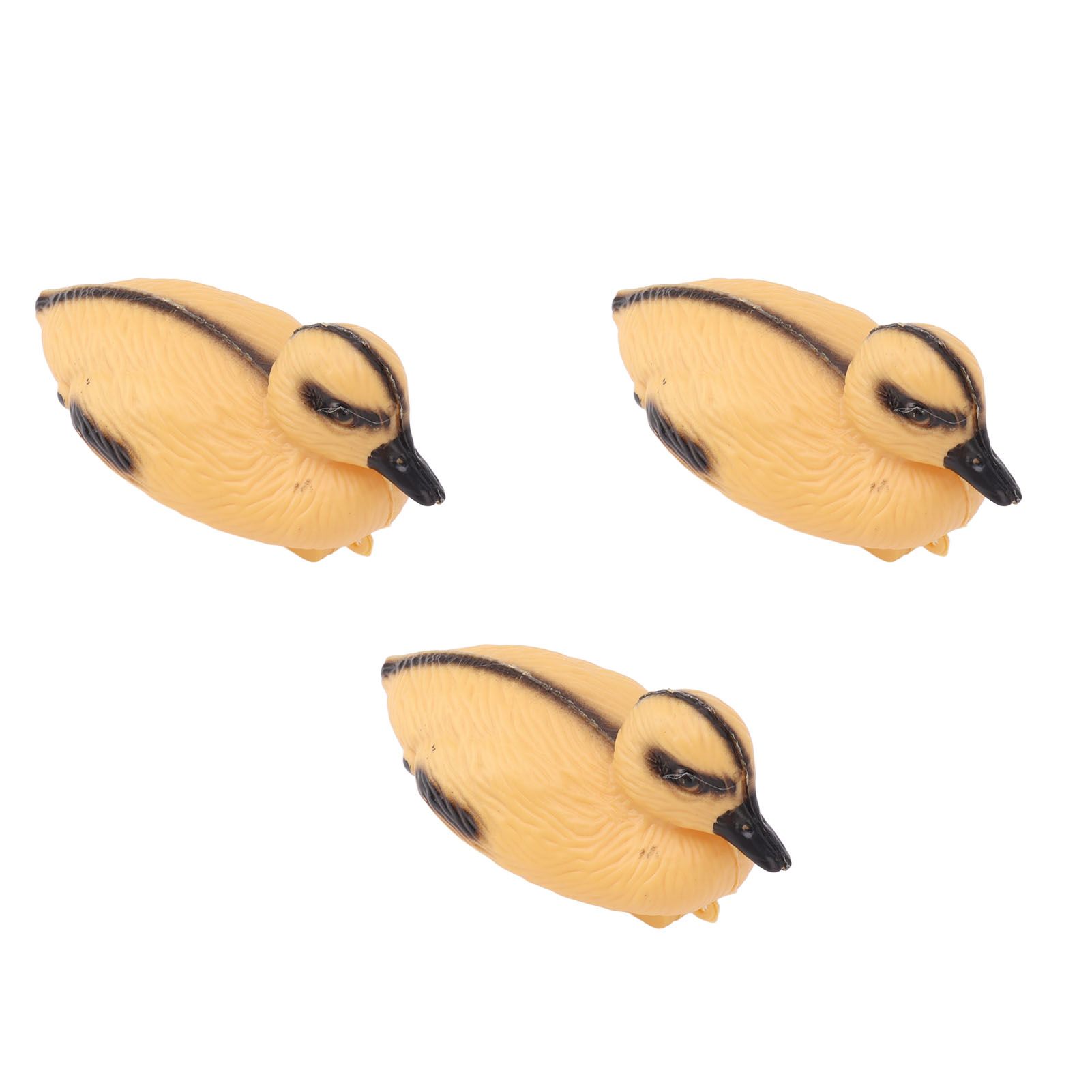 3Pcs Floating Yellow Duckling Realistic Plastic Duck Fish Pond Ornament for Garden Swimming Pool Fishing Pond Water Decoration B Style 12.5x6.5cm - Image 5