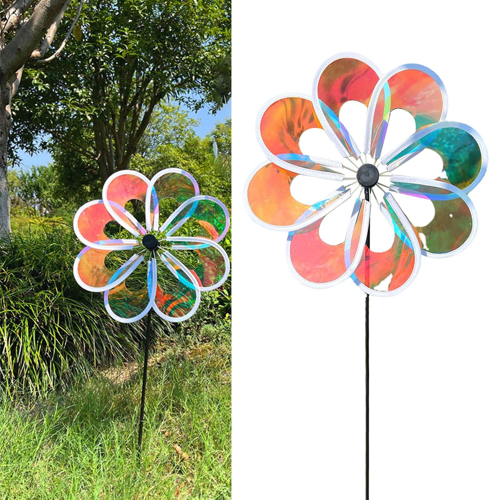 Wind Spinner Garden Yard Decoration Cartoon Outdoor Pinwheel Windmill Toy for Kid Diameter 30cm Rod 45cm Height 60cm - Image 5