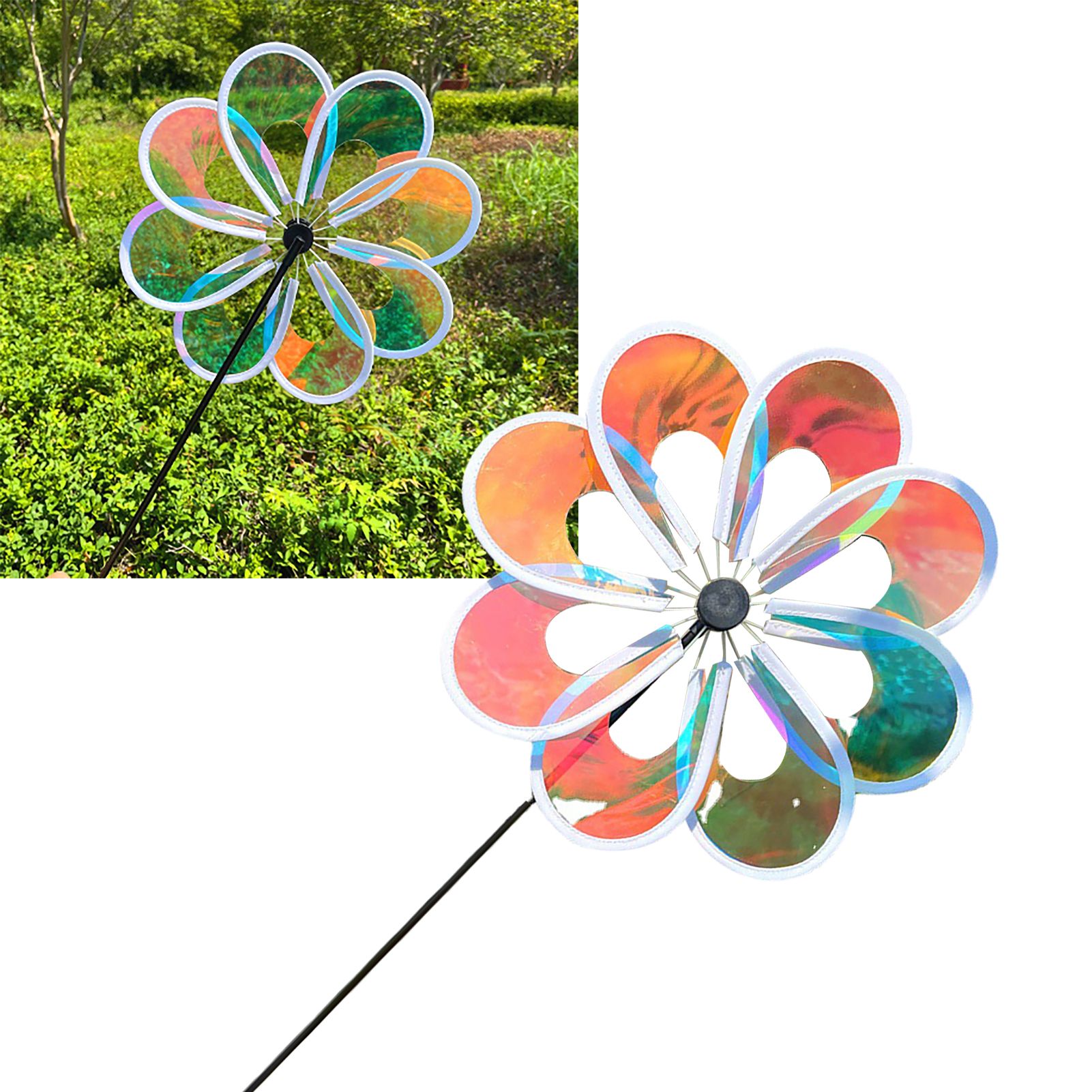 Wind Spinner Garden Yard Decoration Cartoon Outdoor Pinwheel Windmill Toy for Kid Diameter 30cm Rod 45cm Height 60cm - Image 6