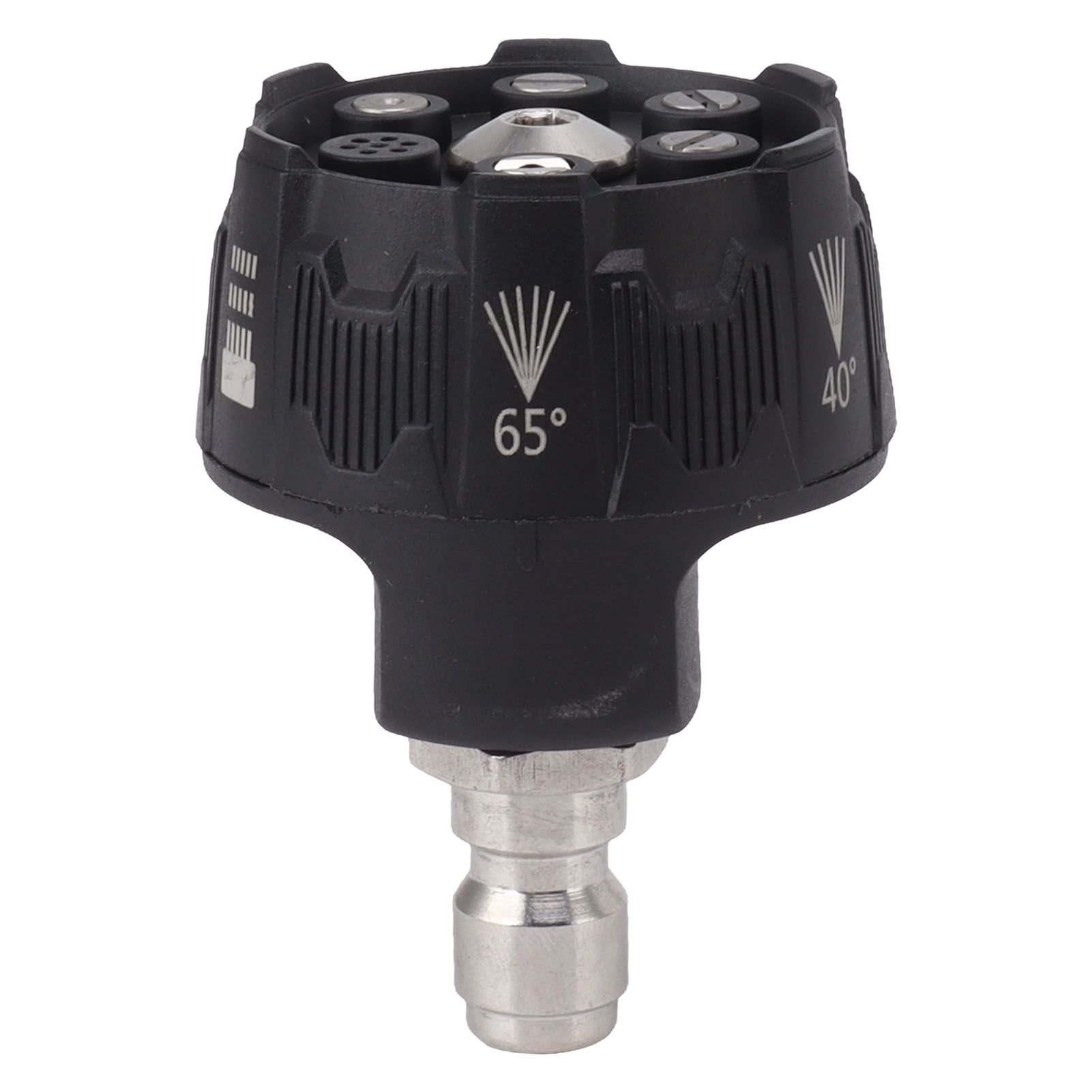 Pressure Washer Spray Nozzle 6 in 1 Multifunctional Adjustable Nozzle 1/4 Plug Interface Connect Tip Black - Image 1