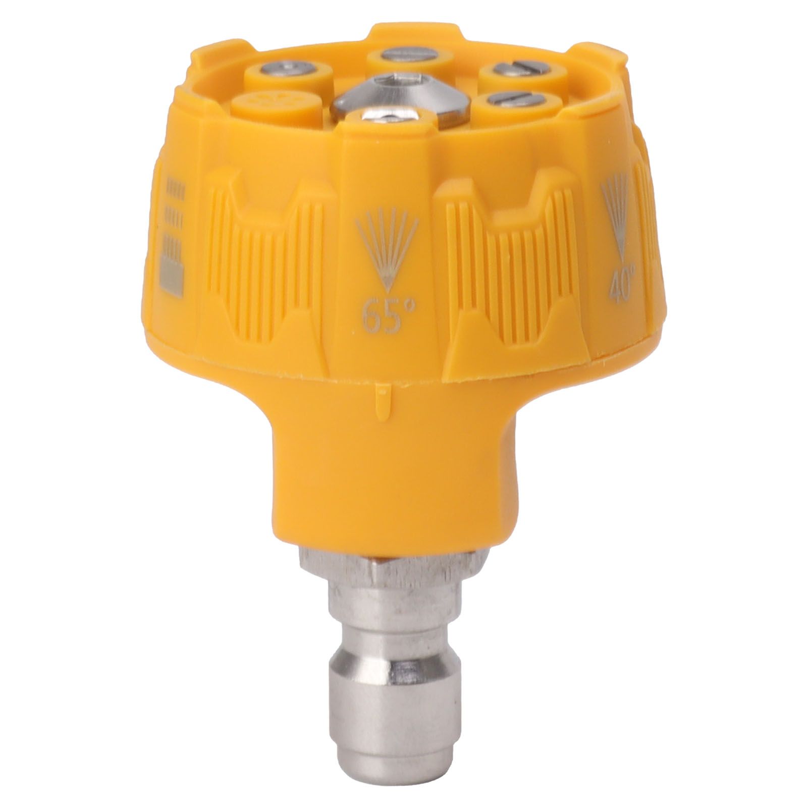 Pressure Washer Spray Nozzle 6 in 1 Multifunctional Adjustable Nozzle 1/4 Plug Interface Connect Tip Yellow - Image 1