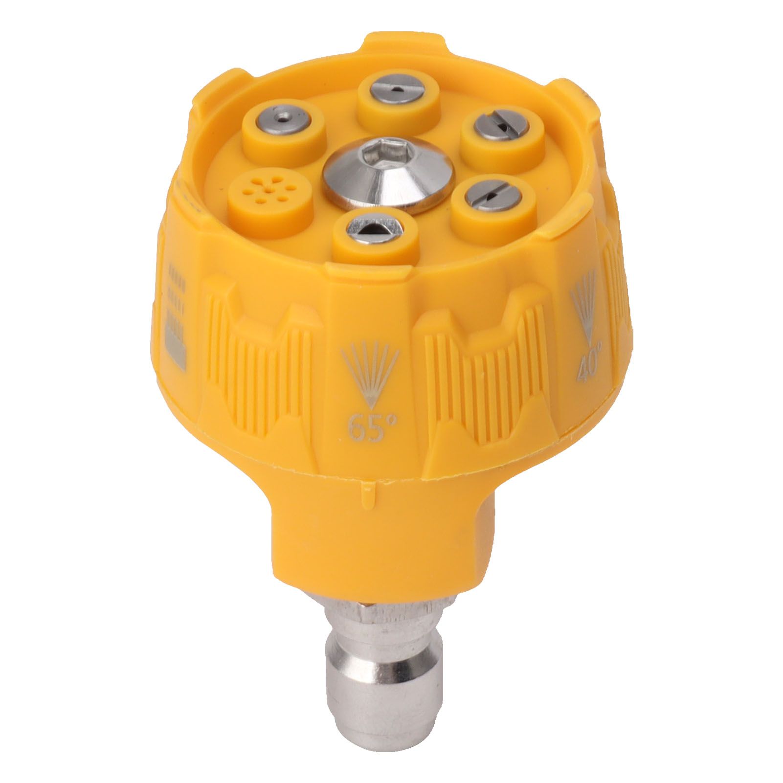 Pressure Washer Spray Nozzle 6 in 1 Multifunctional Adjustable Nozzle 1/4 Plug Interface Connect Tip Yellow - Image 2