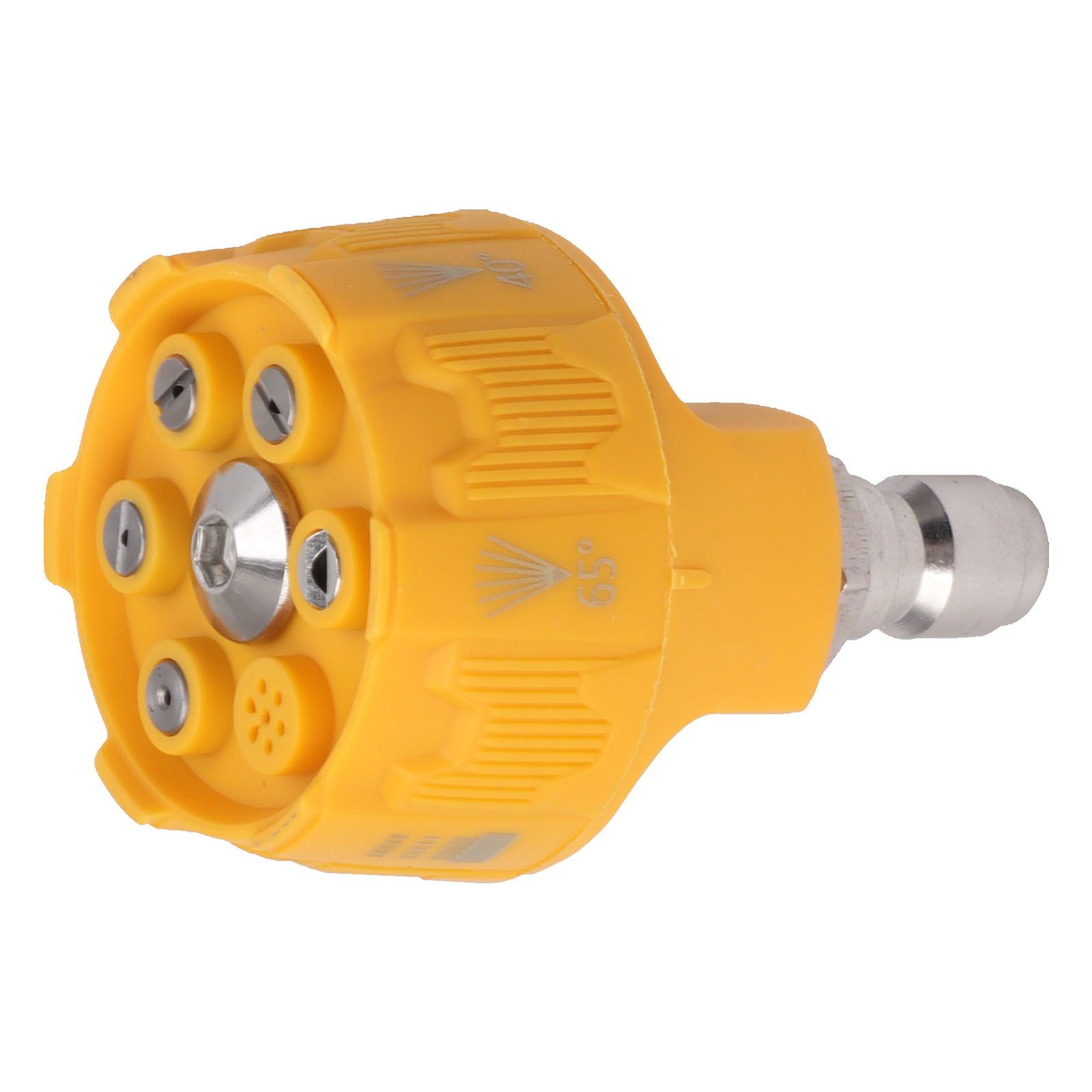 Pressure Washer Spray Nozzle 6 in 1 Multifunctional Adjustable Nozzle 1/4 Plug Interface Connect Tip Yellow - Image 3
