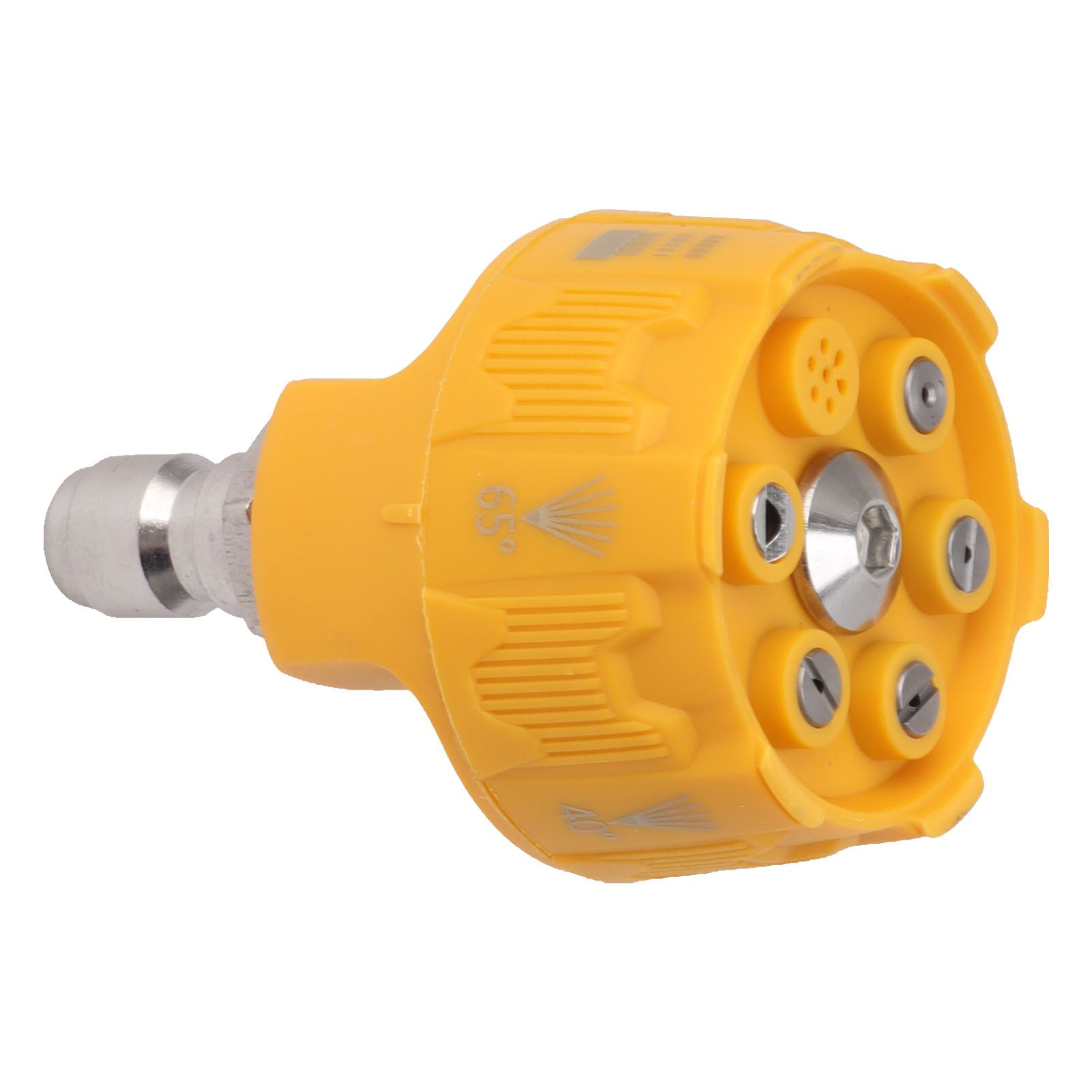 Pressure Washer Spray Nozzle 6 in 1 Multifunctional Adjustable Nozzle 1/4 Plug Interface Connect Tip Yellow - Image 4