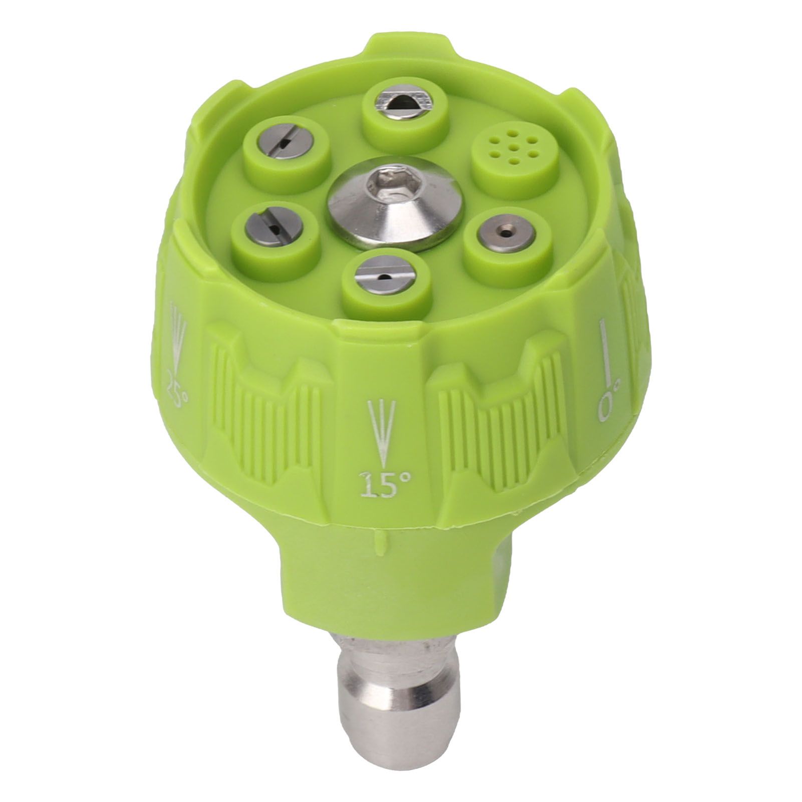 Pressure Washer Spray Nozzle 6 in 1 Multifunctional Adjustable Nozzle 1/4 Plug Interface Connect Tip Green - Image 2