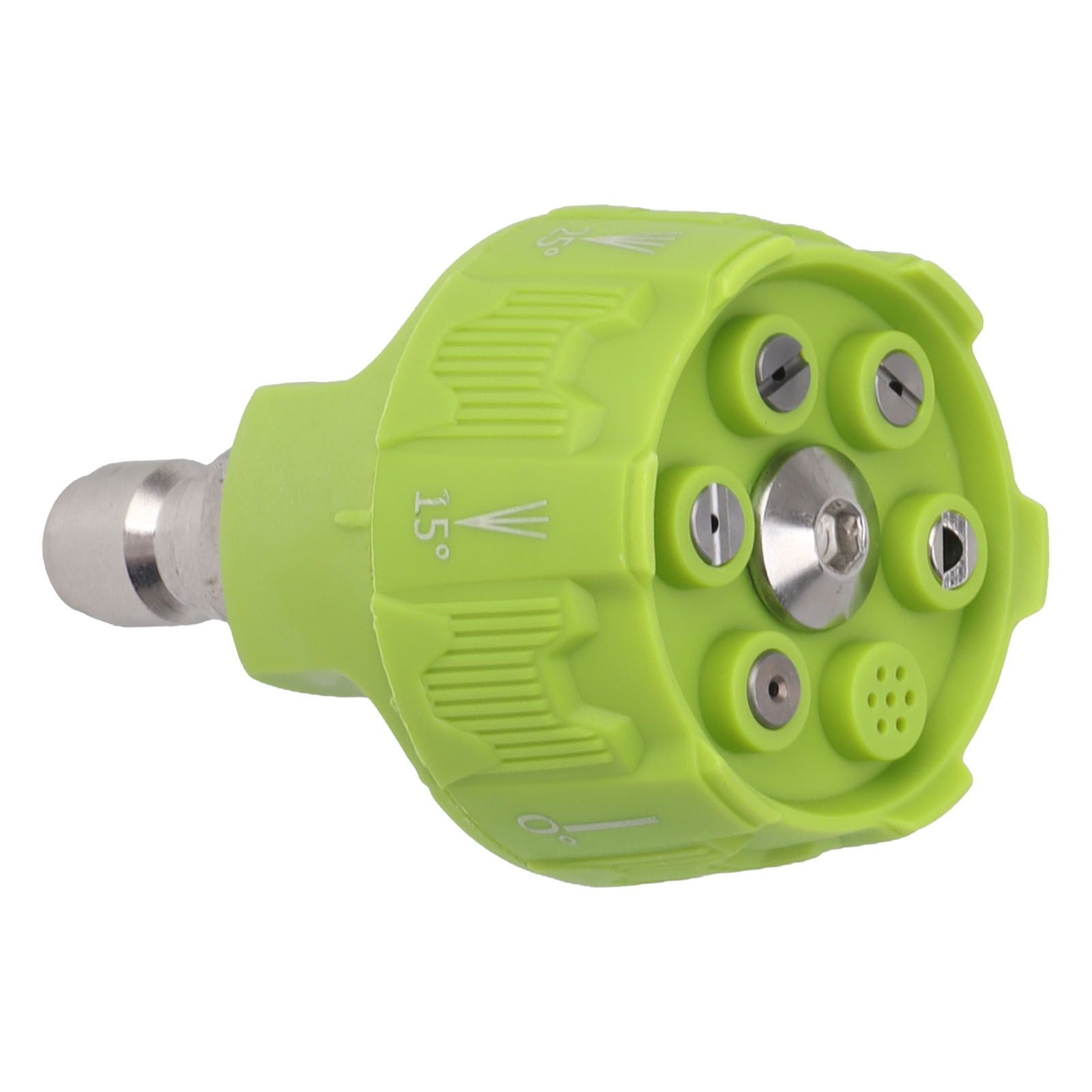 Pressure Washer Spray Nozzle 6 in 1 Multifunctional Adjustable Nozzle 1/4 Plug Interface Connect Tip Green - Image 4