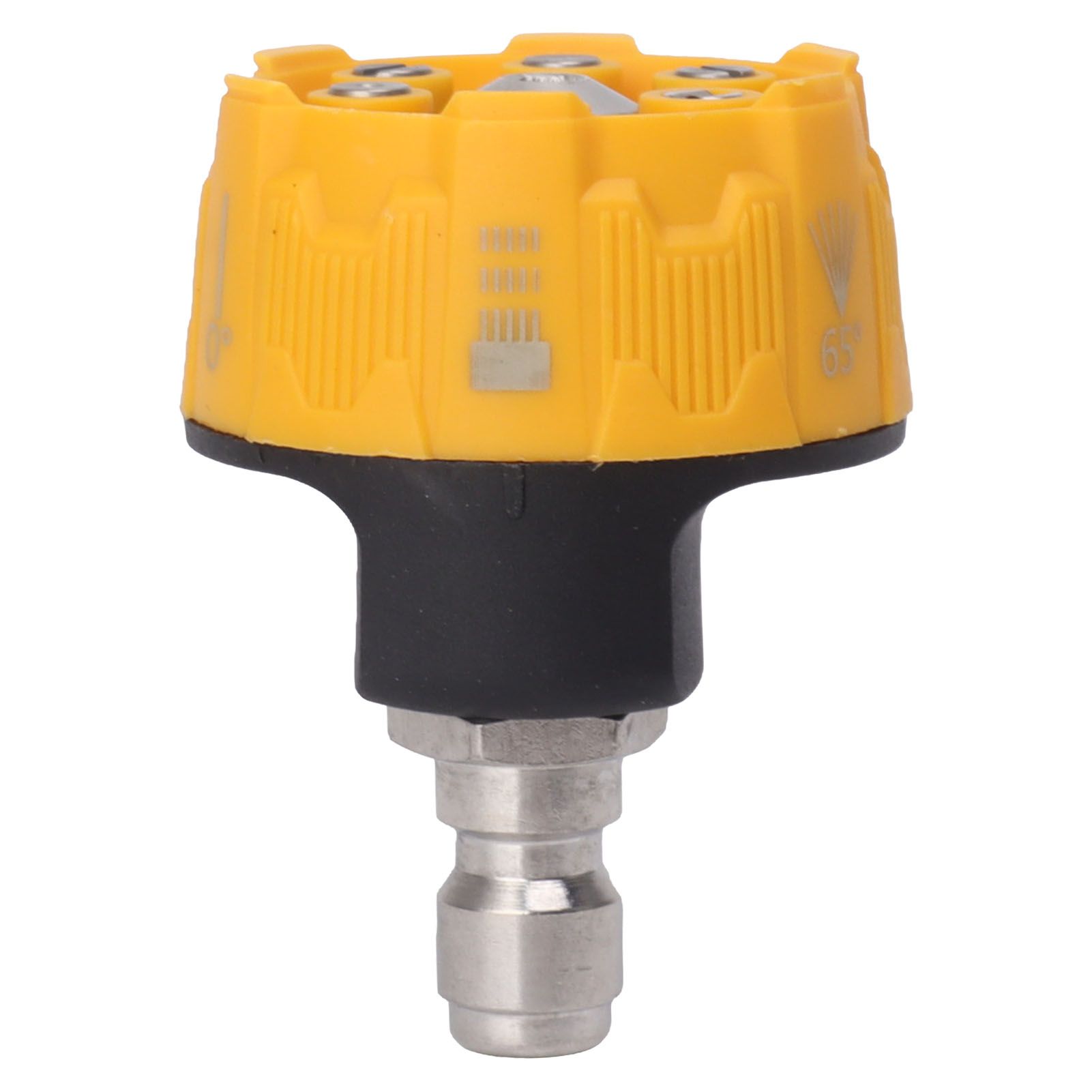 Pressure Washer Spray Nozzle 6 in 1 Multifunctional Adjustable Nozzle 1/4 Plug Interface Connect Tip Black and Yellow - Image 1