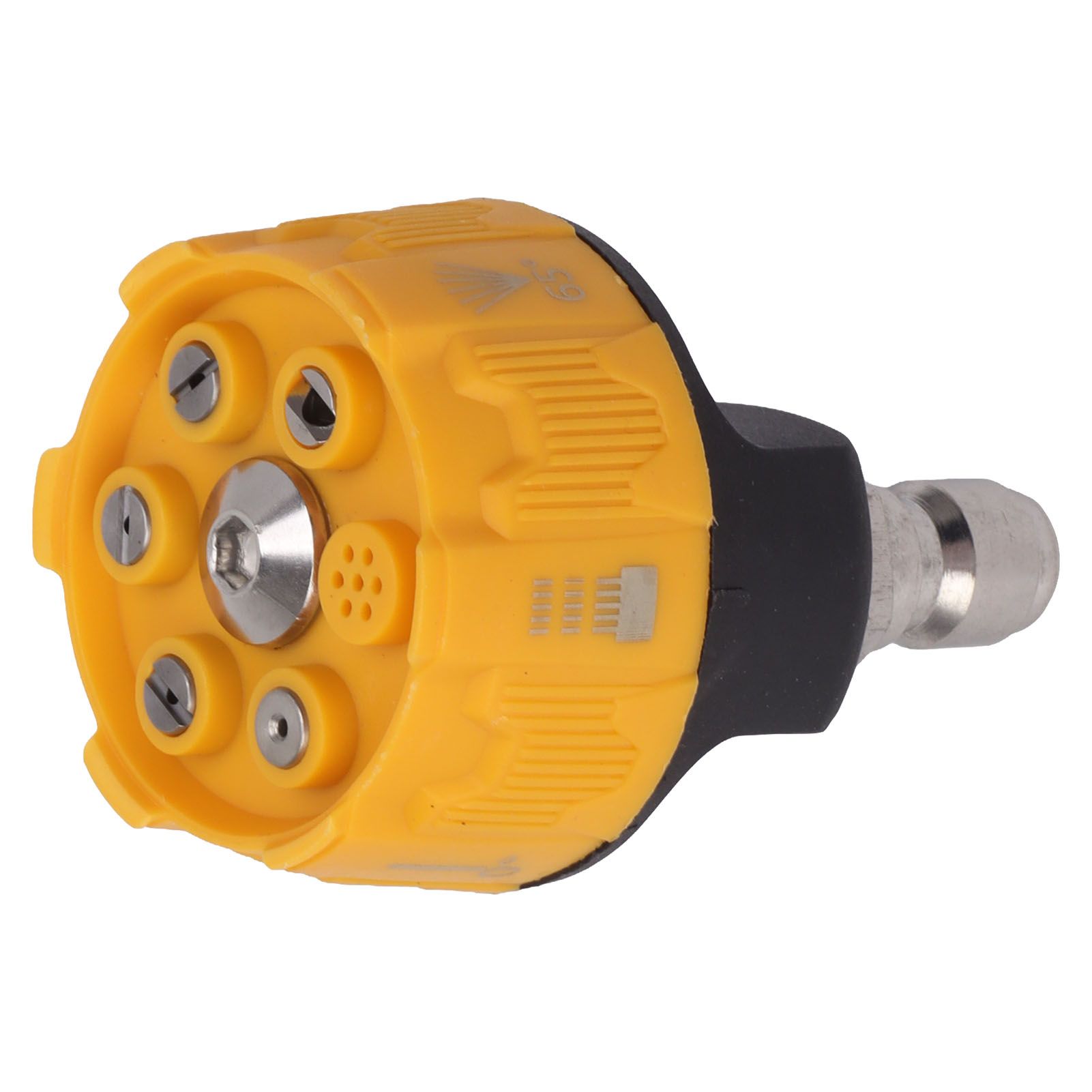 Pressure Washer Spray Nozzle 6 in 1 Multifunctional Adjustable Nozzle 1/4 Plug Interface Connect Tip Black and Yellow - Image 3