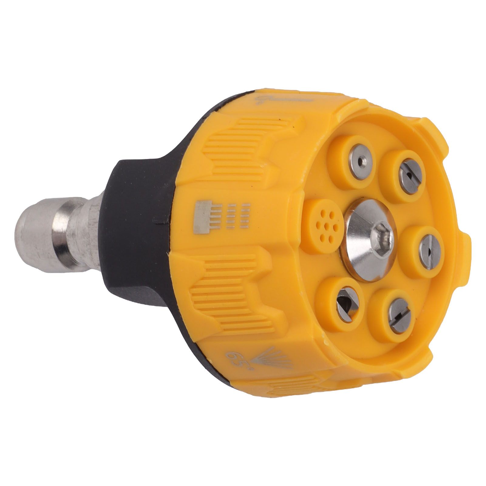 Pressure Washer Spray Nozzle 6 in 1 Multifunctional Adjustable Nozzle 1/4 Plug Interface Connect Tip Black and Yellow - Image 4